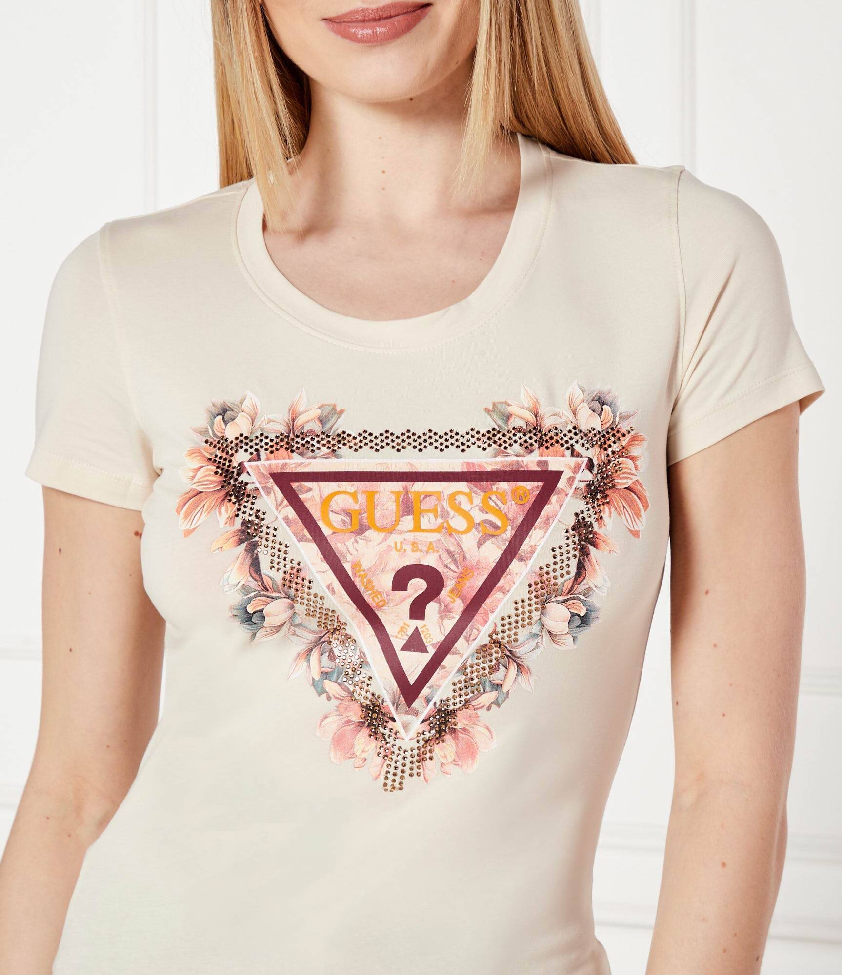 Guess Tricou FLOWERS | Regular Fit