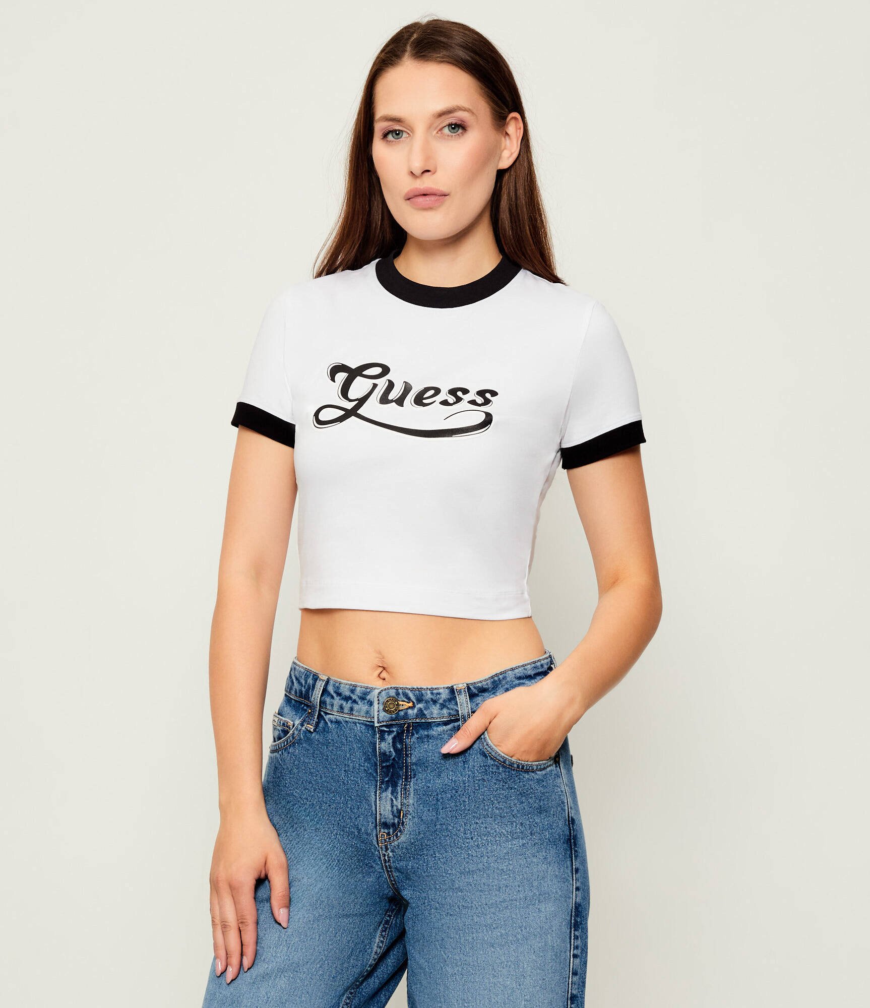 Guess Tricou GLOSSY | Cropped Fit