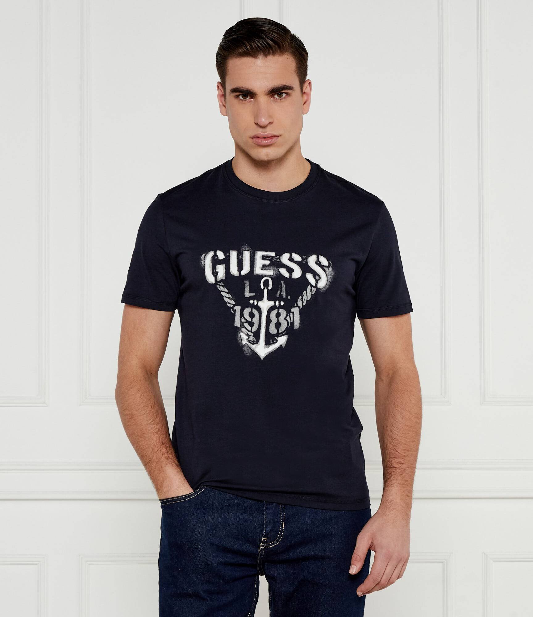 Guess Tricou Marine | Slim Fit