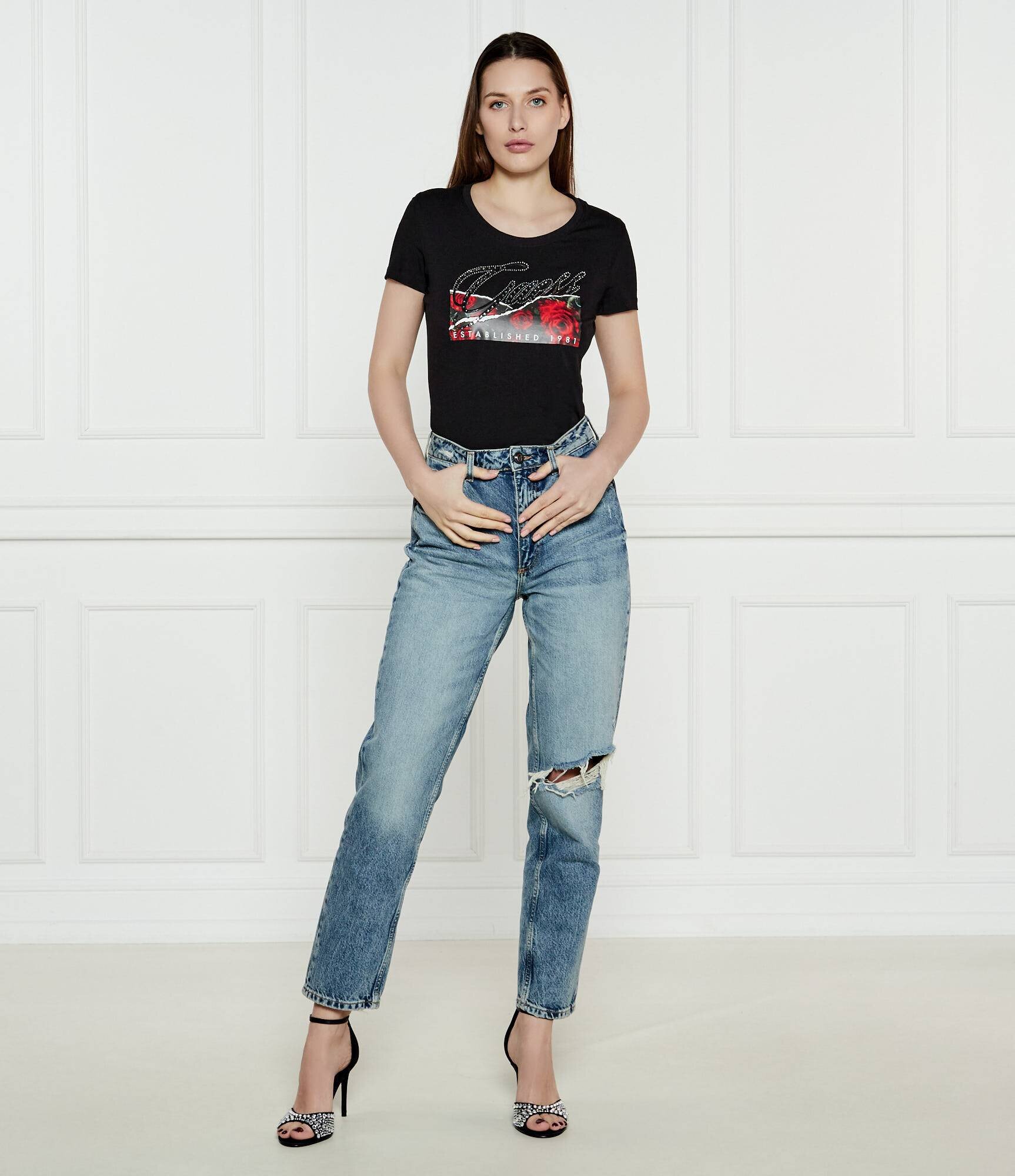 Guess Tricou Roses | regular fit