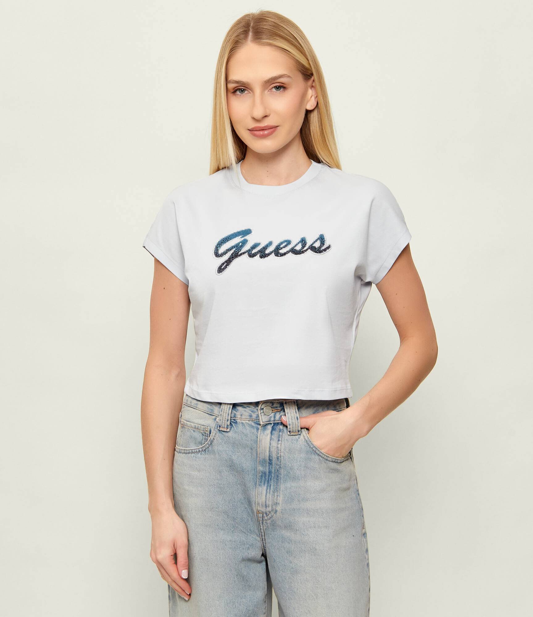 Guess Tricou SCRIPT | Cropped Fit