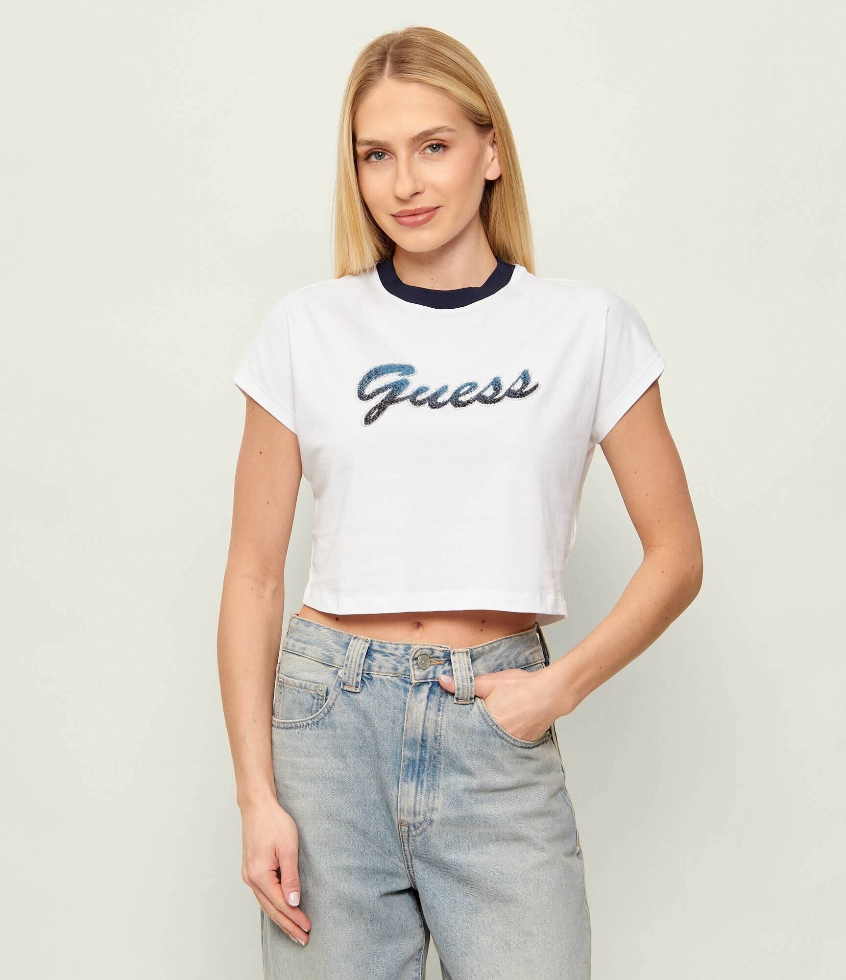 Guess Tricou SCRIPT | Cropped Fit