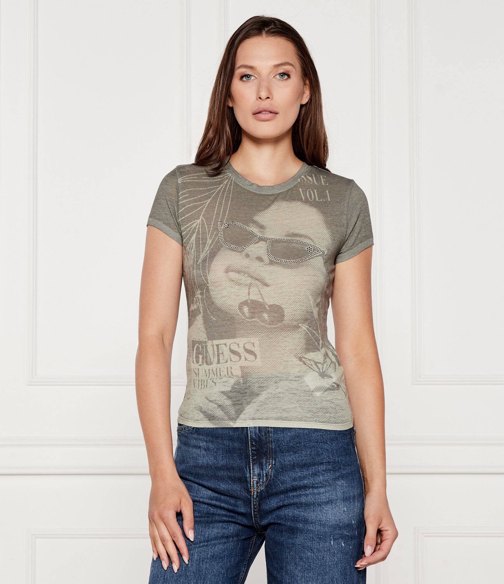 Guess Tricou Summer Vibes | Slim Fit