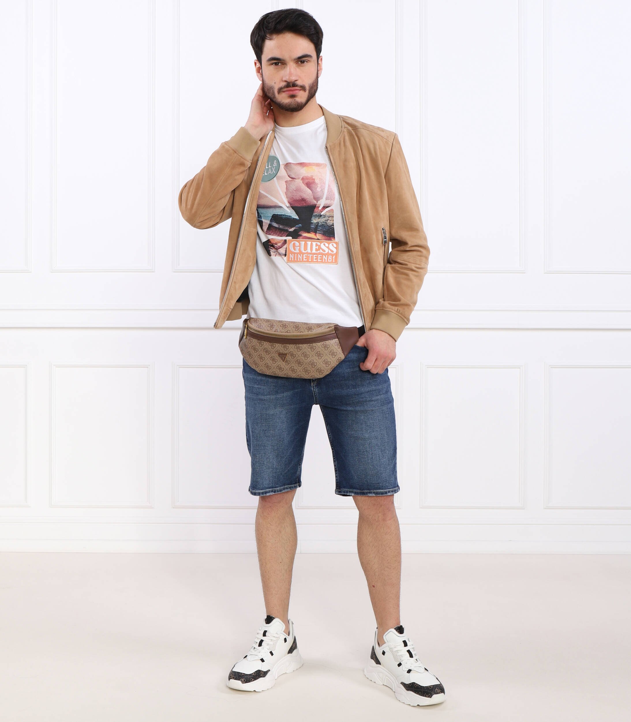 Guess Tricou SUNSET FLOWER | Slim Fit