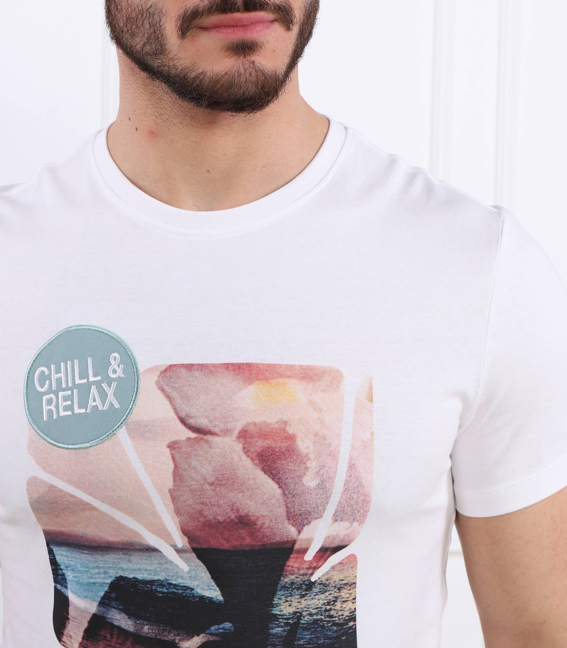 Guess Tricou SUNSET FLOWER | Slim Fit