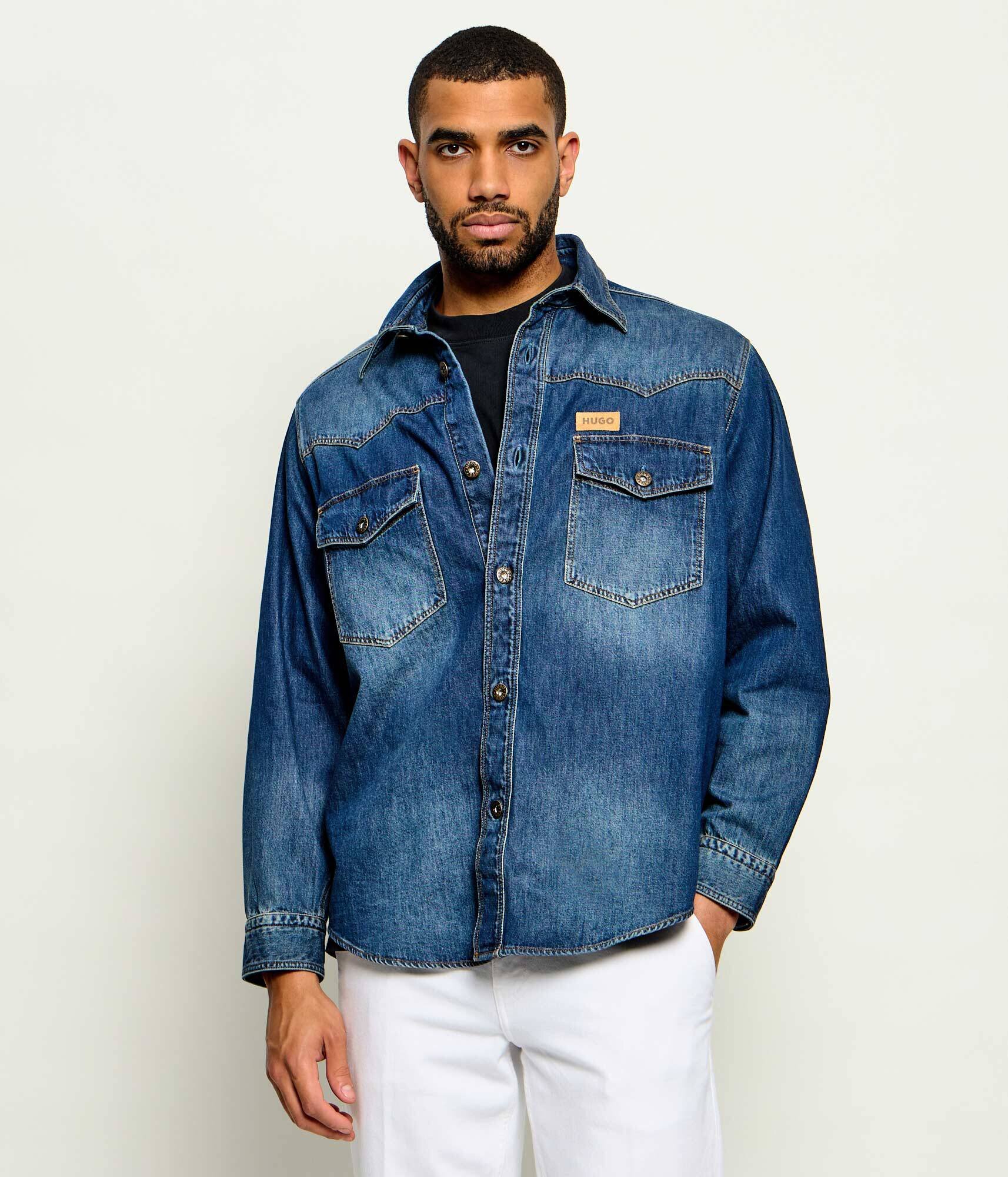HUGO Blue De blugi cămașă Ebant | Oversize fit
