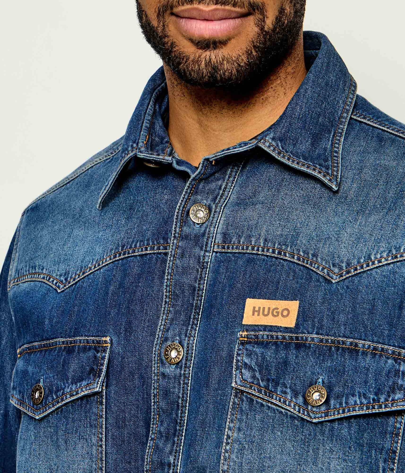 HUGO Blue De blugi cămașă Ebant | Oversize fit