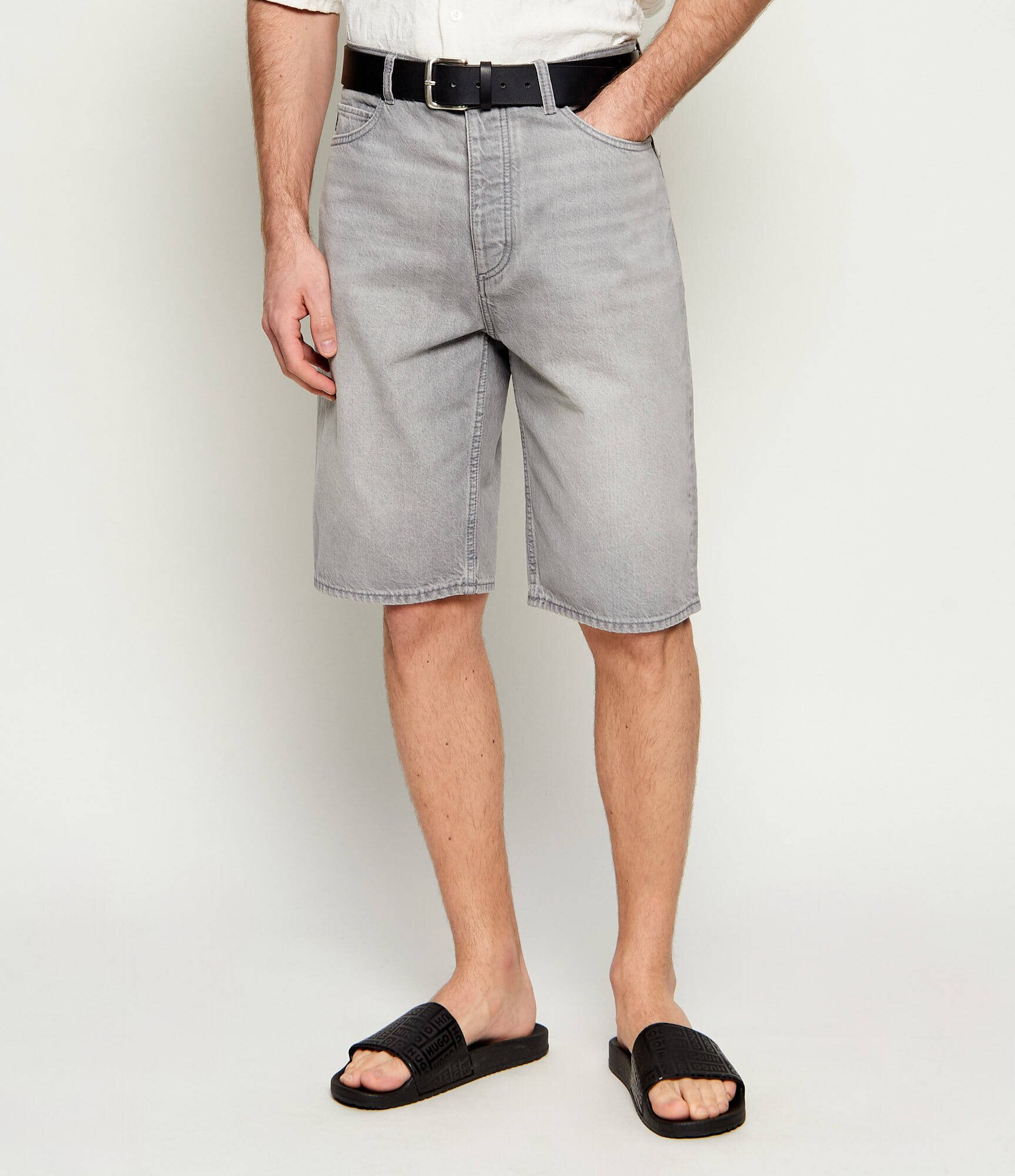 HUGO Blue De blugi pantaloni scurți Skate | Straight fit