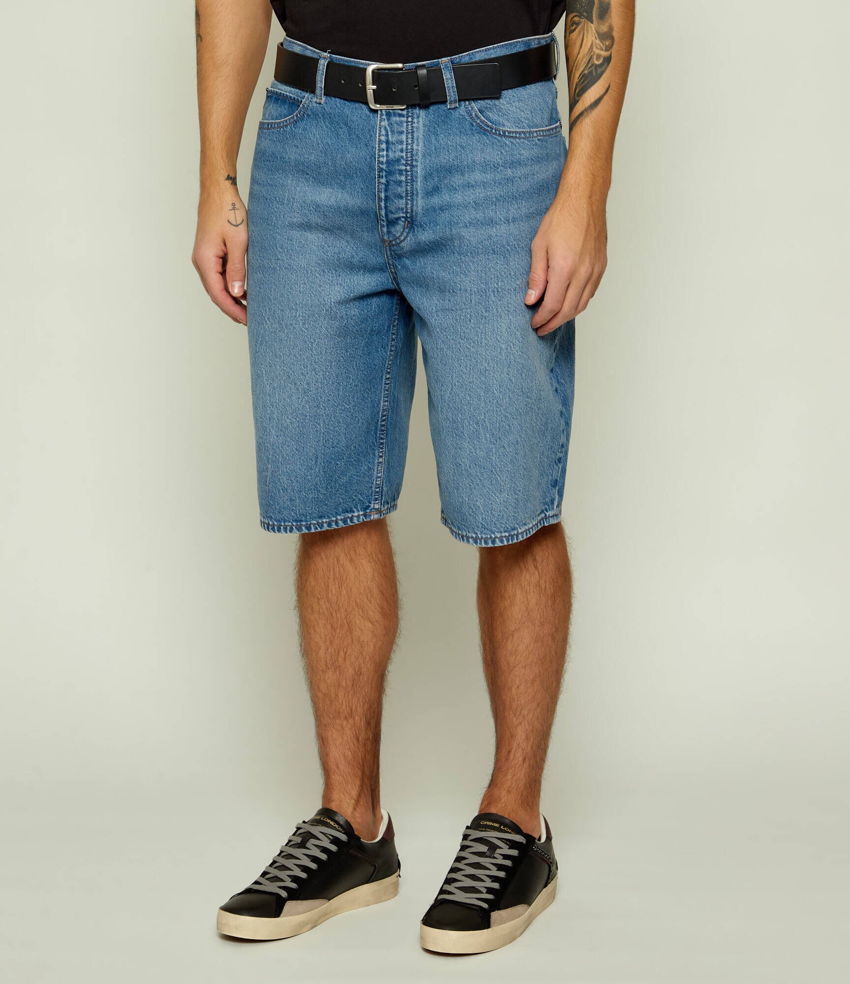 HUGO Blue De blugi pantaloni scurți Skate | Straight fit