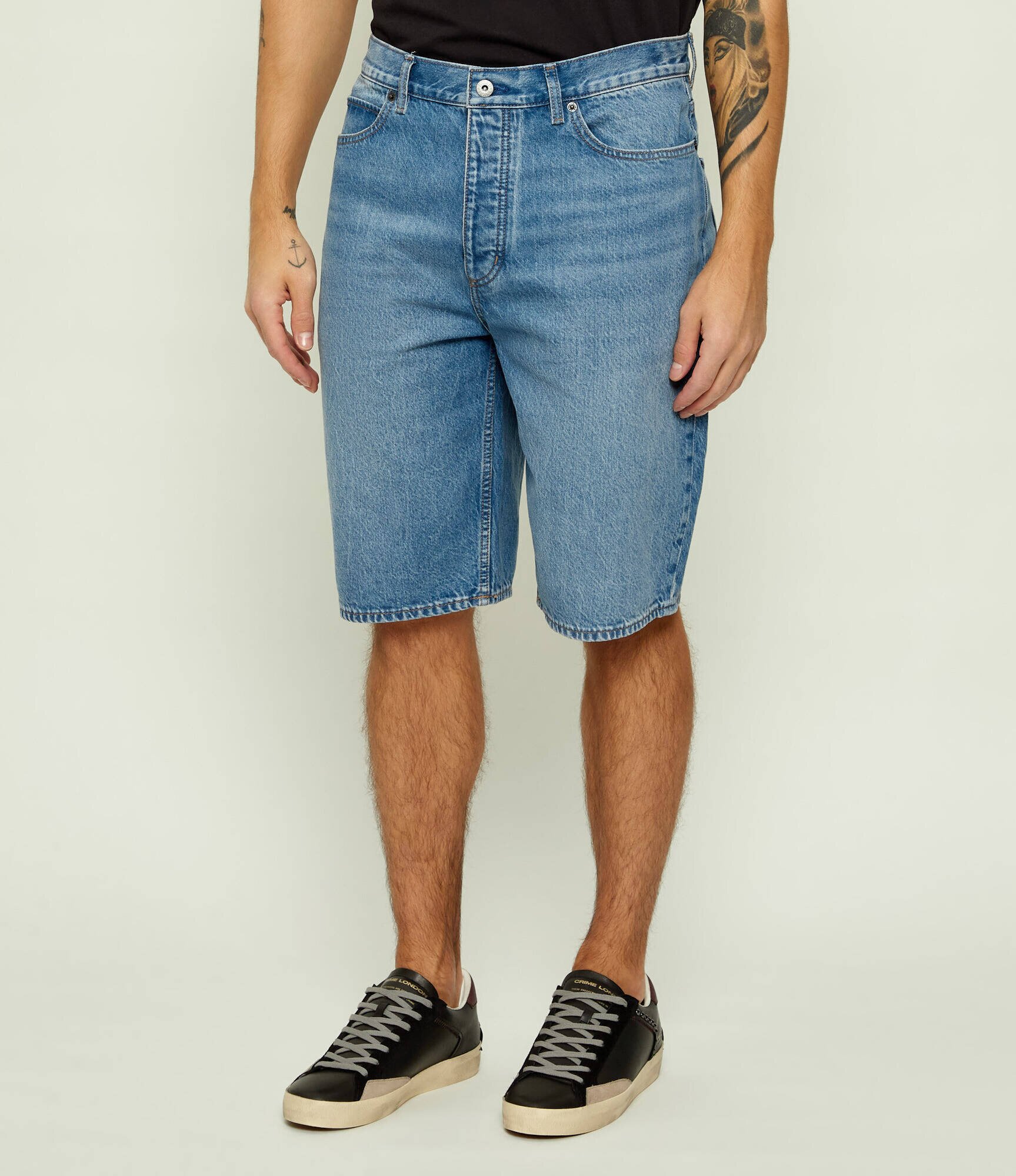 HUGO Blue De blugi pantaloni scurți Skate | Straight fit