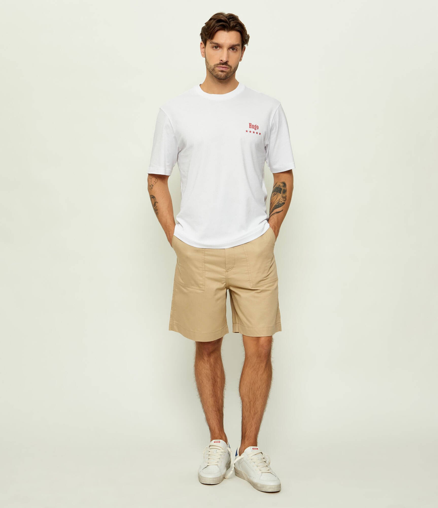 HUGO Blue Pantaloni scurți Gutwin262S | regular fit | mercerizat