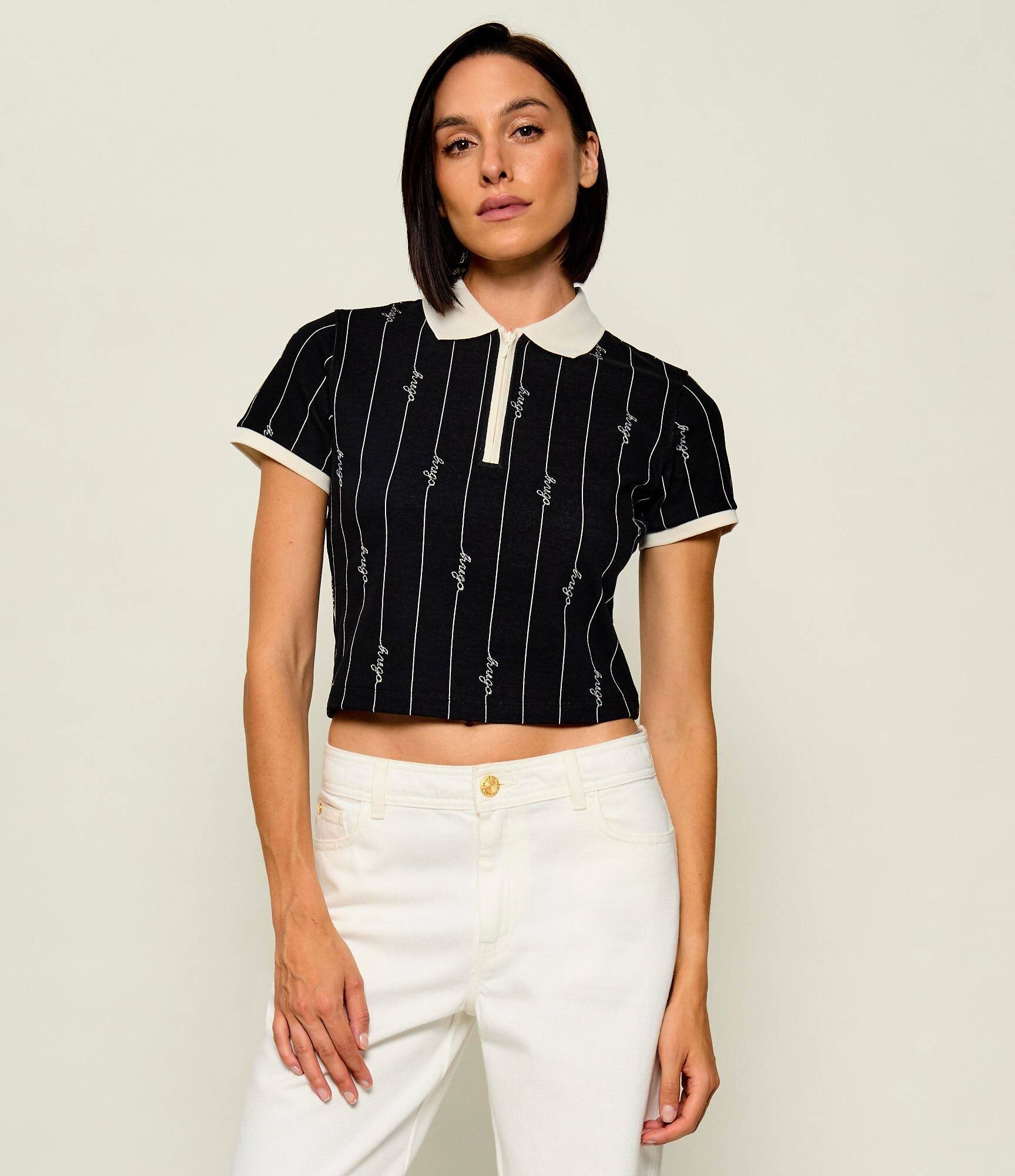HUGO Blue Polo Doodle_B | Cropped Fit