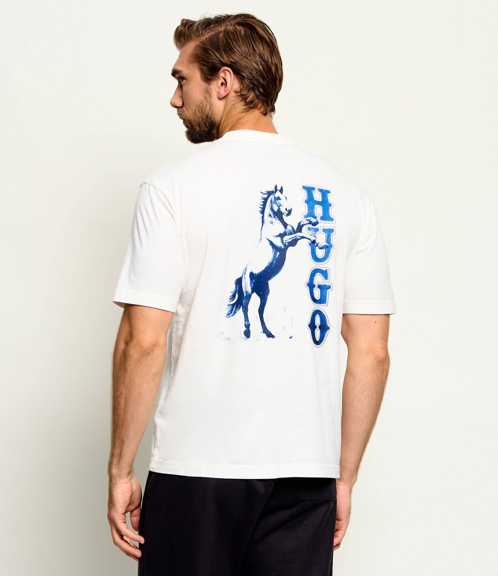 HUGO Blue Tricou Noxwash | regular fit