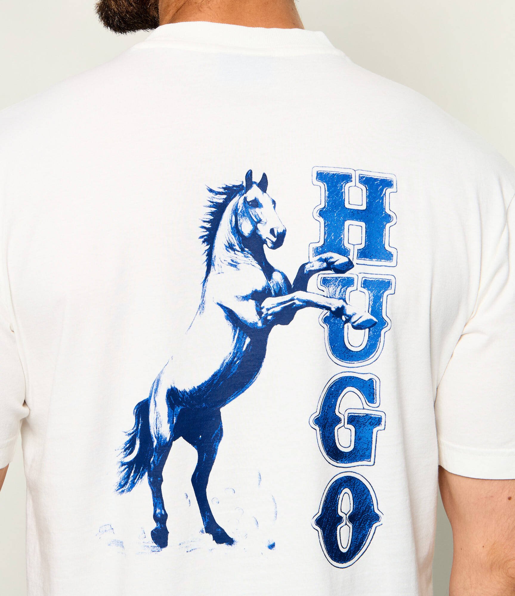 HUGO Blue Tricou Noxwash | regular fit