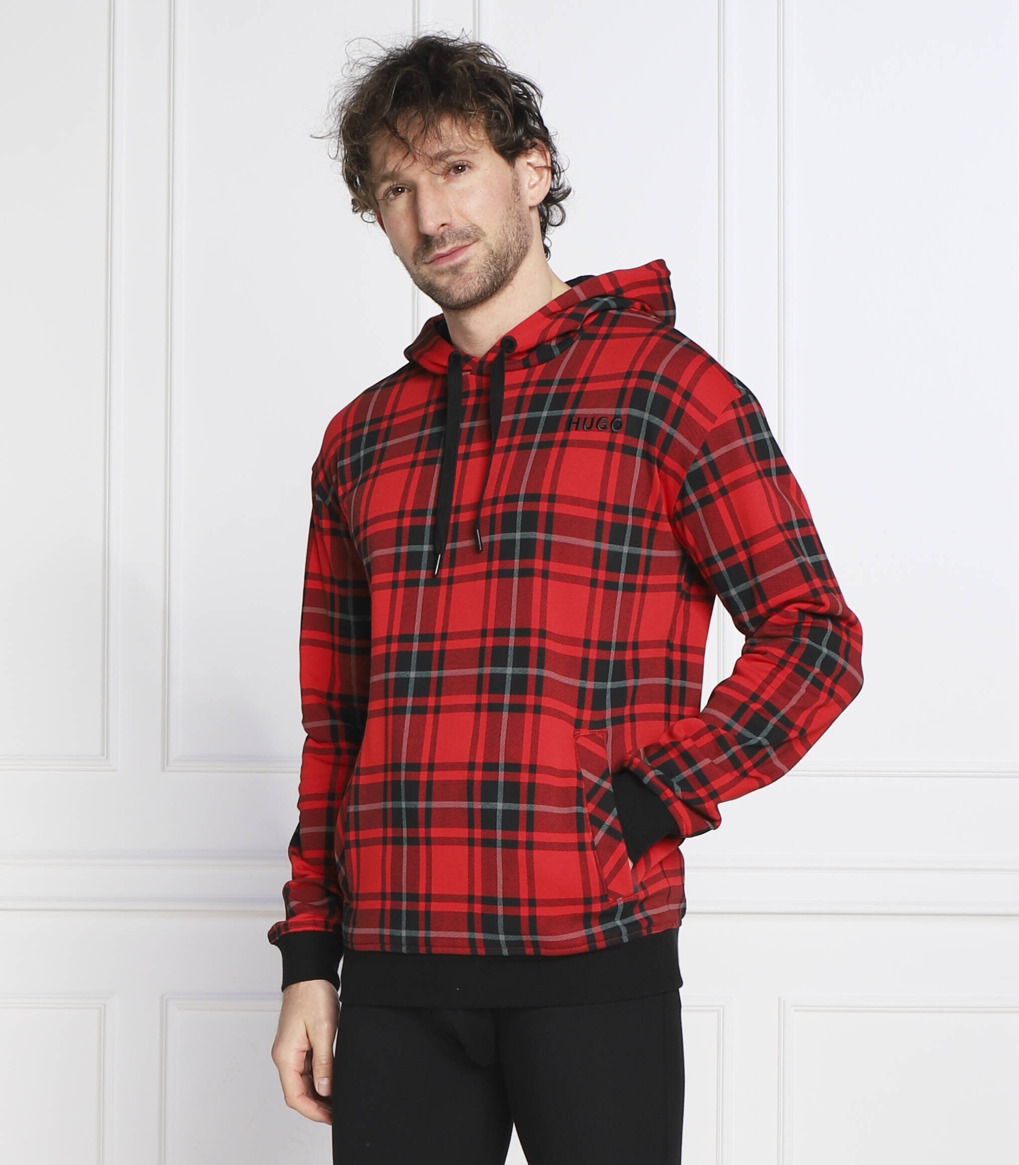 Hugo Bodywear Hanorac Checked Sweat Hood | Regular Fit