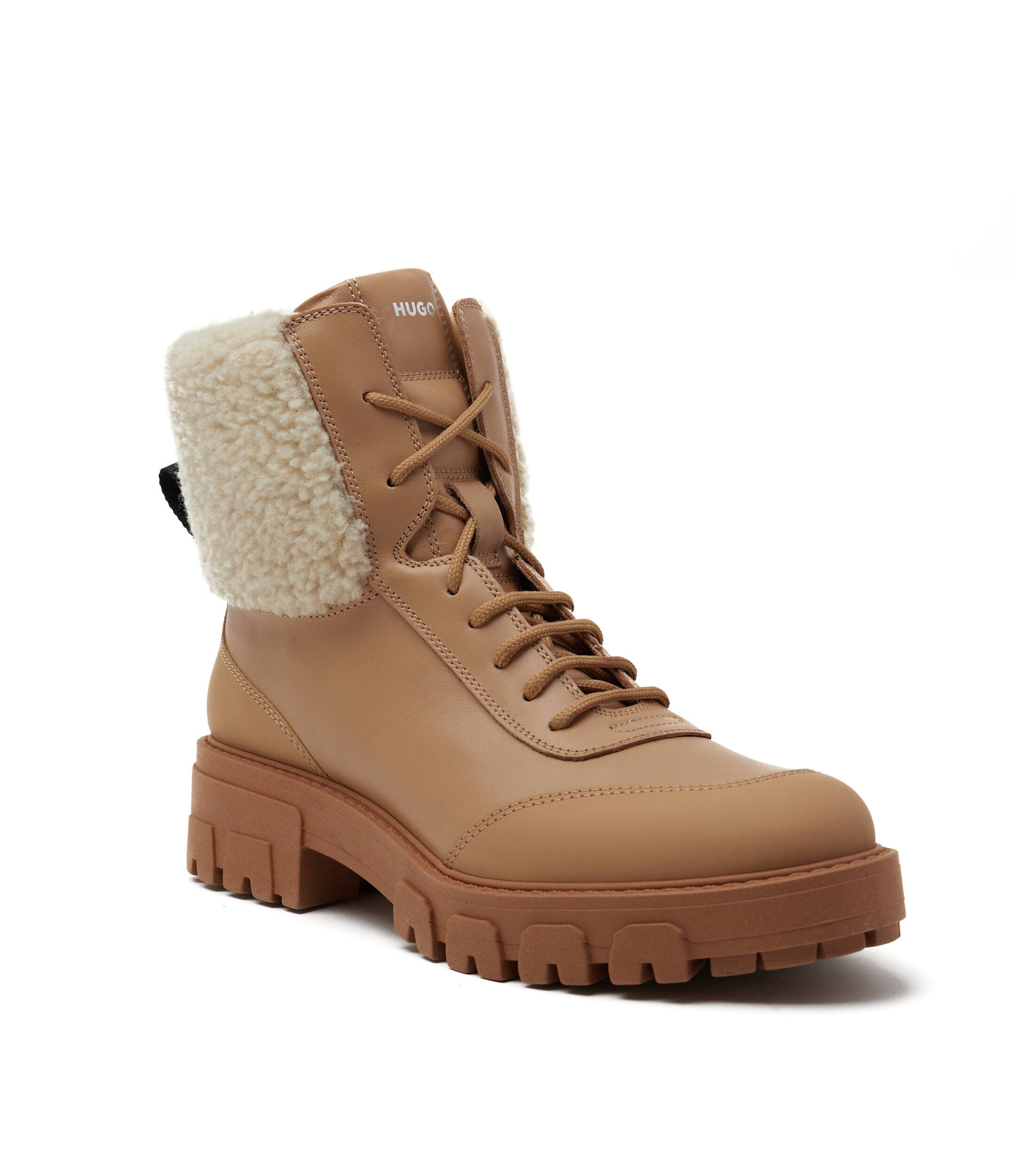HUGO Botine Axel LaceFur B-N