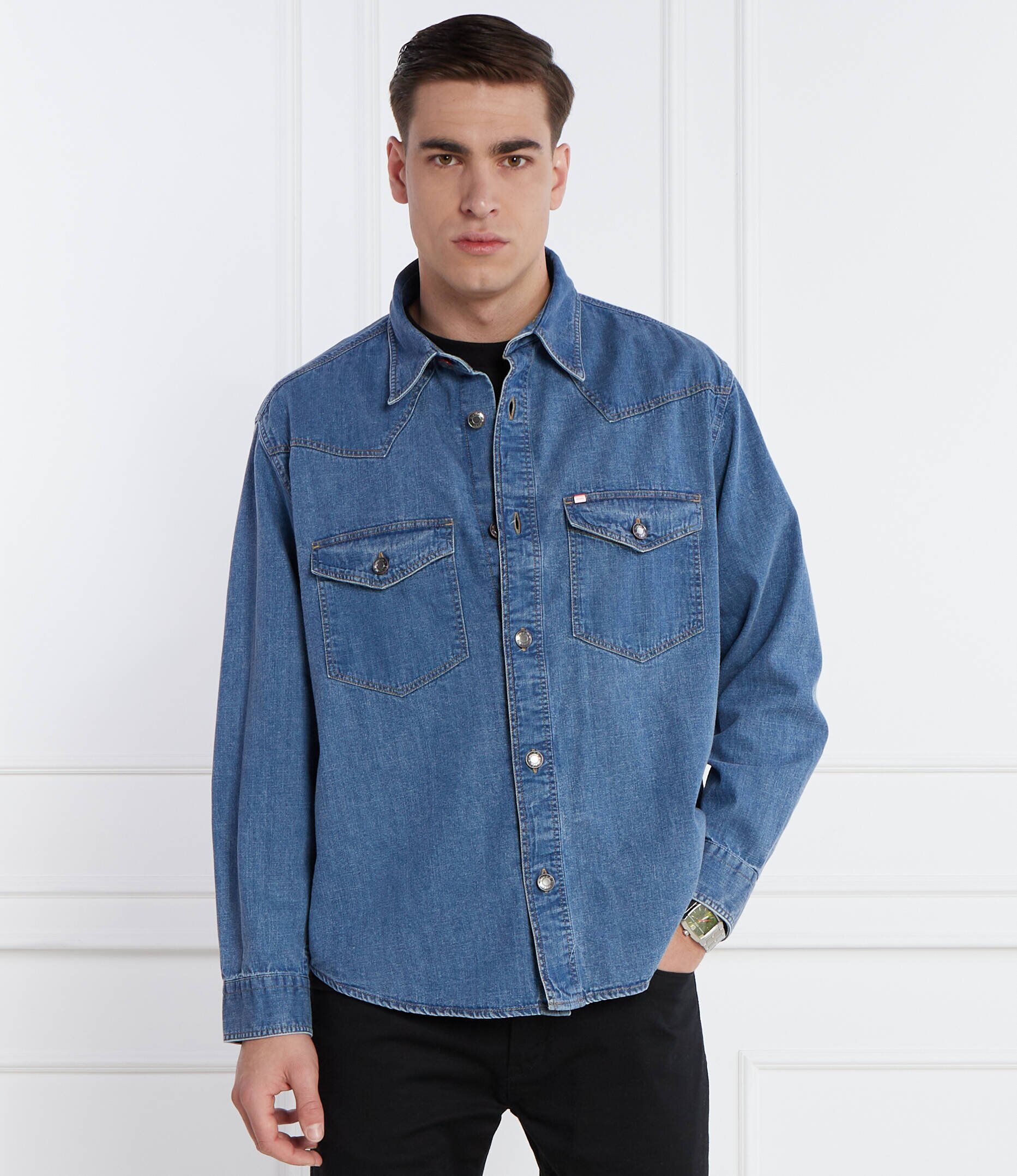 HUGO Cămașă Elpazo | Regular Fit | denim