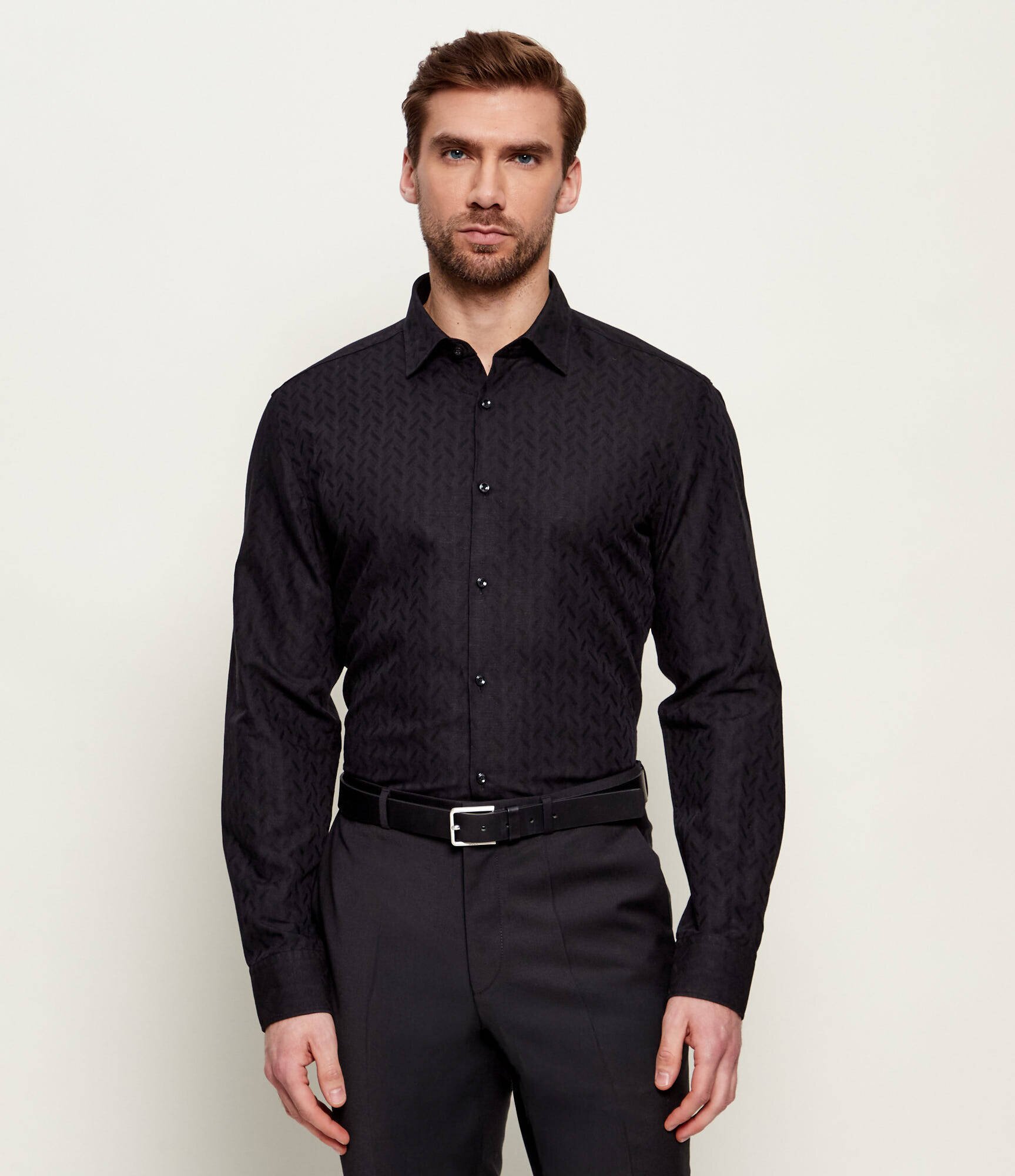 HUGO Cămașă Kenno | Slim Fit | cu adaos de in