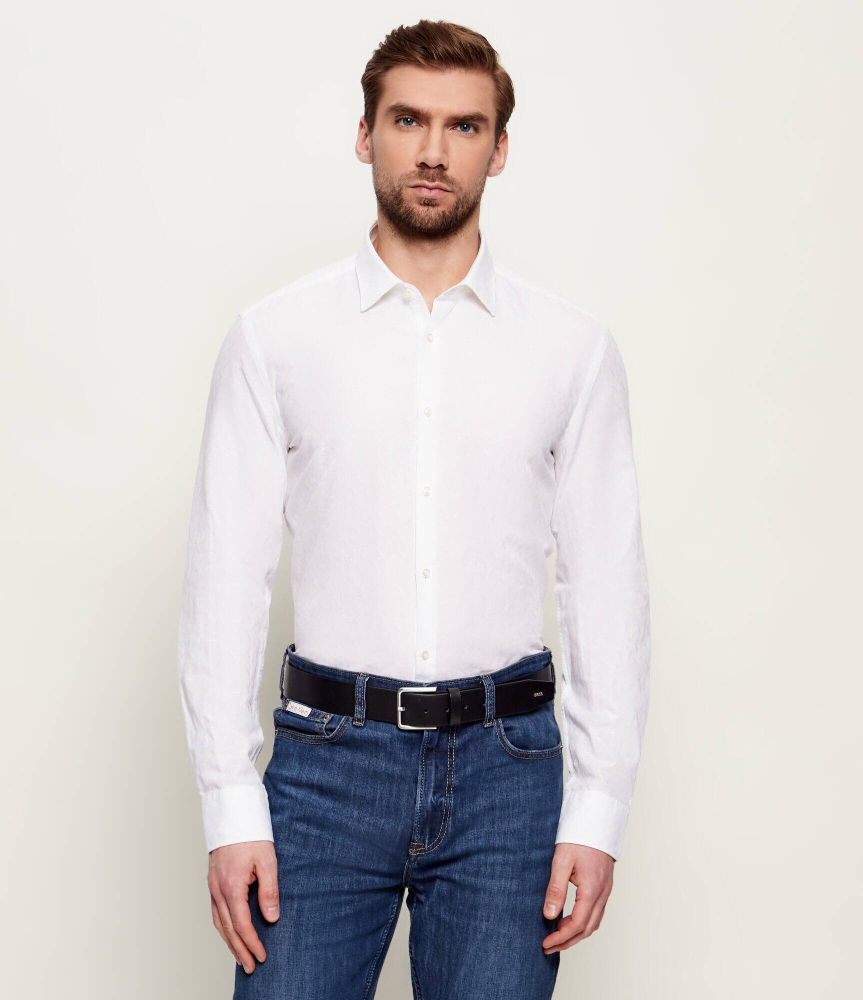 HUGO Cămașă Kenno | Slim Fit | cu adaos de in