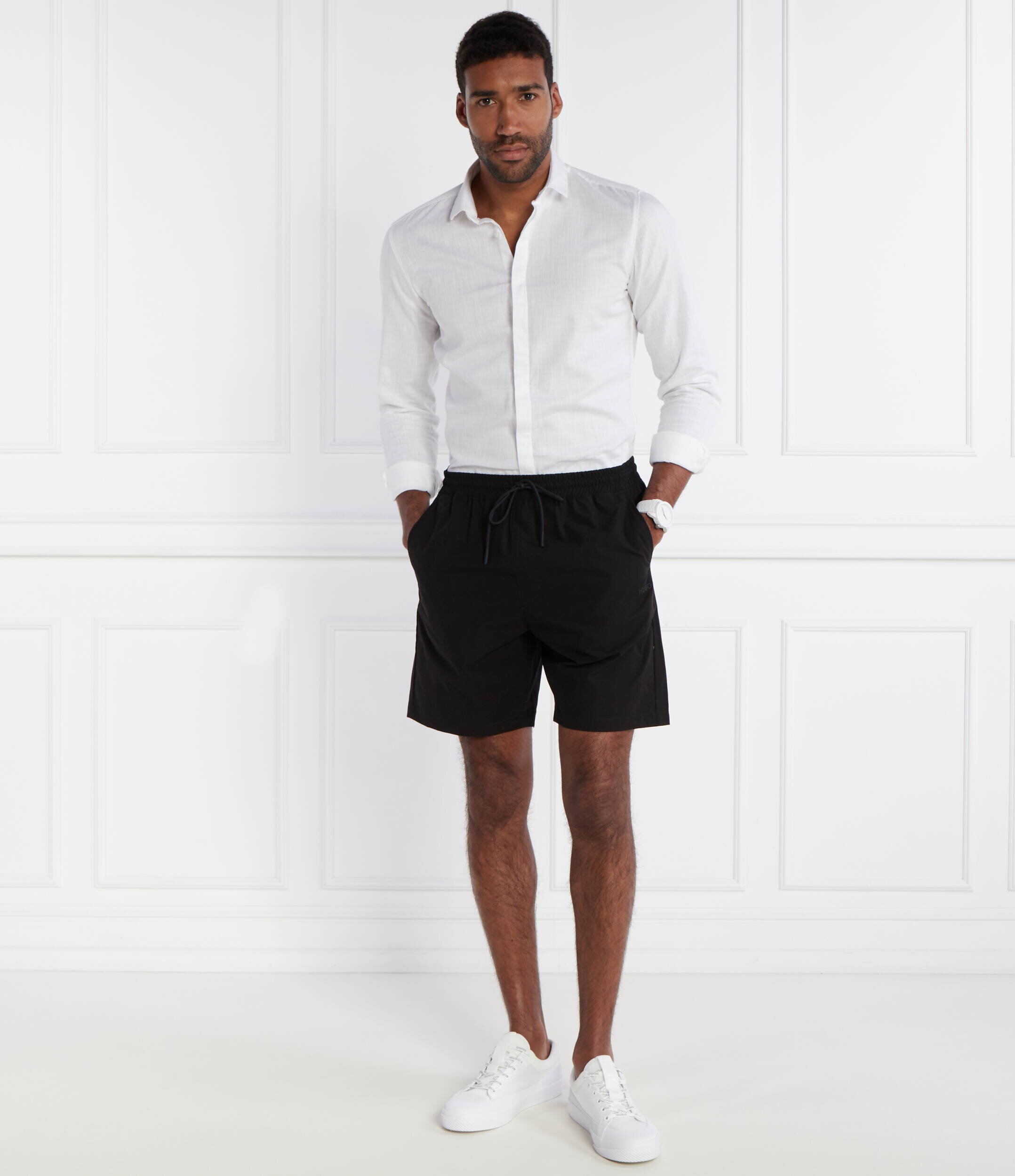 HUGO Cămașă Ketran | Slim Fit | cu adaos de in