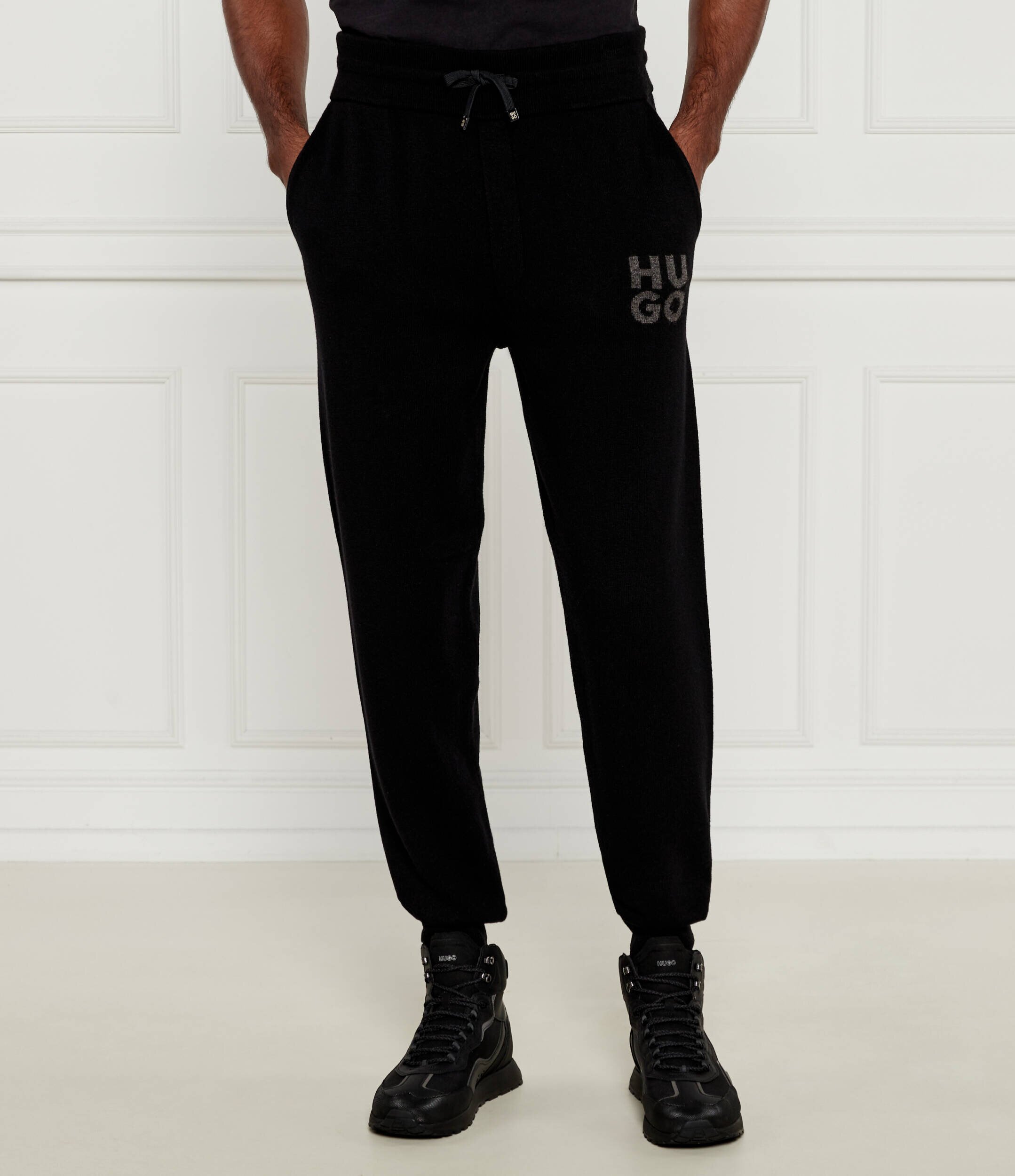 HUGO De lână pantaloni de trening San Steero-L | Loose fit