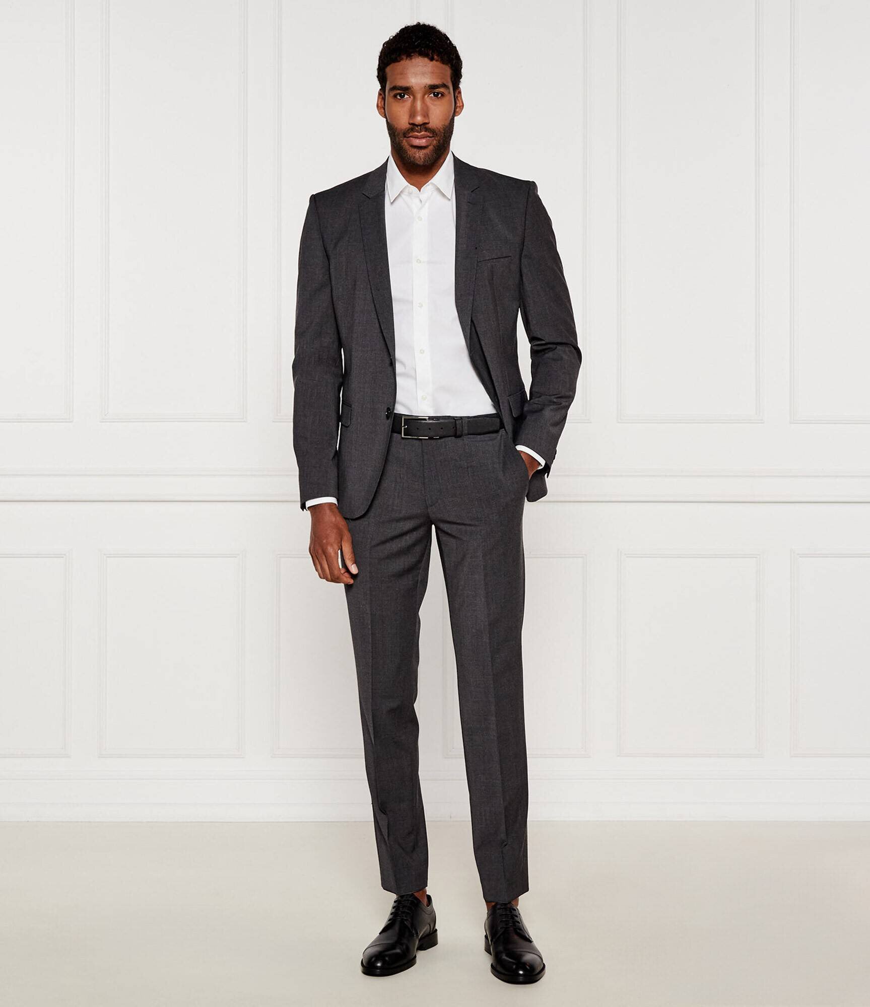 HUGO De lână pantaloni HestenM204X | Extra slim fit