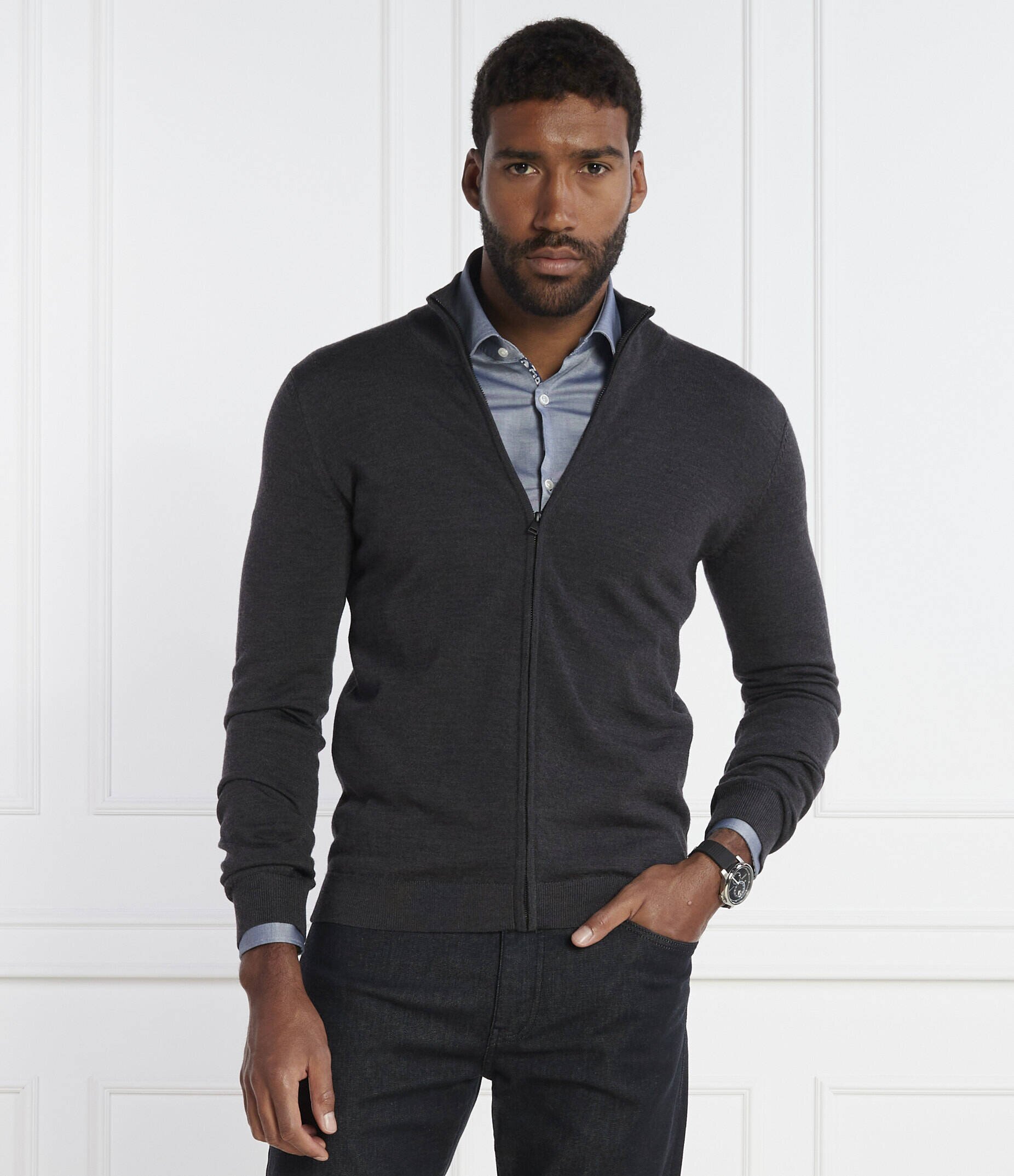 HUGO De lână pulover San Jorge-M | Slim Fit