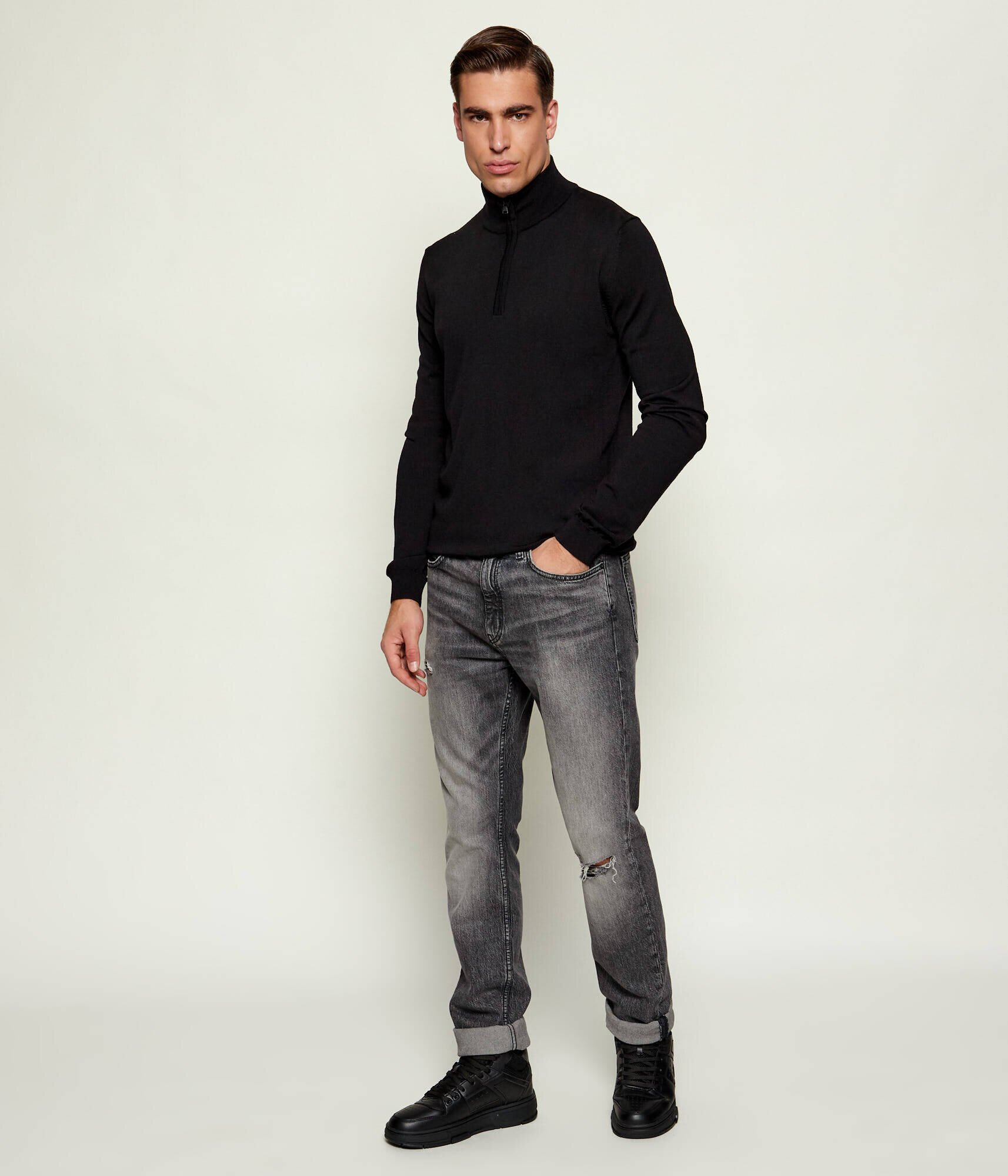 HUGO De lână pulover San Quirin-M | regular fit