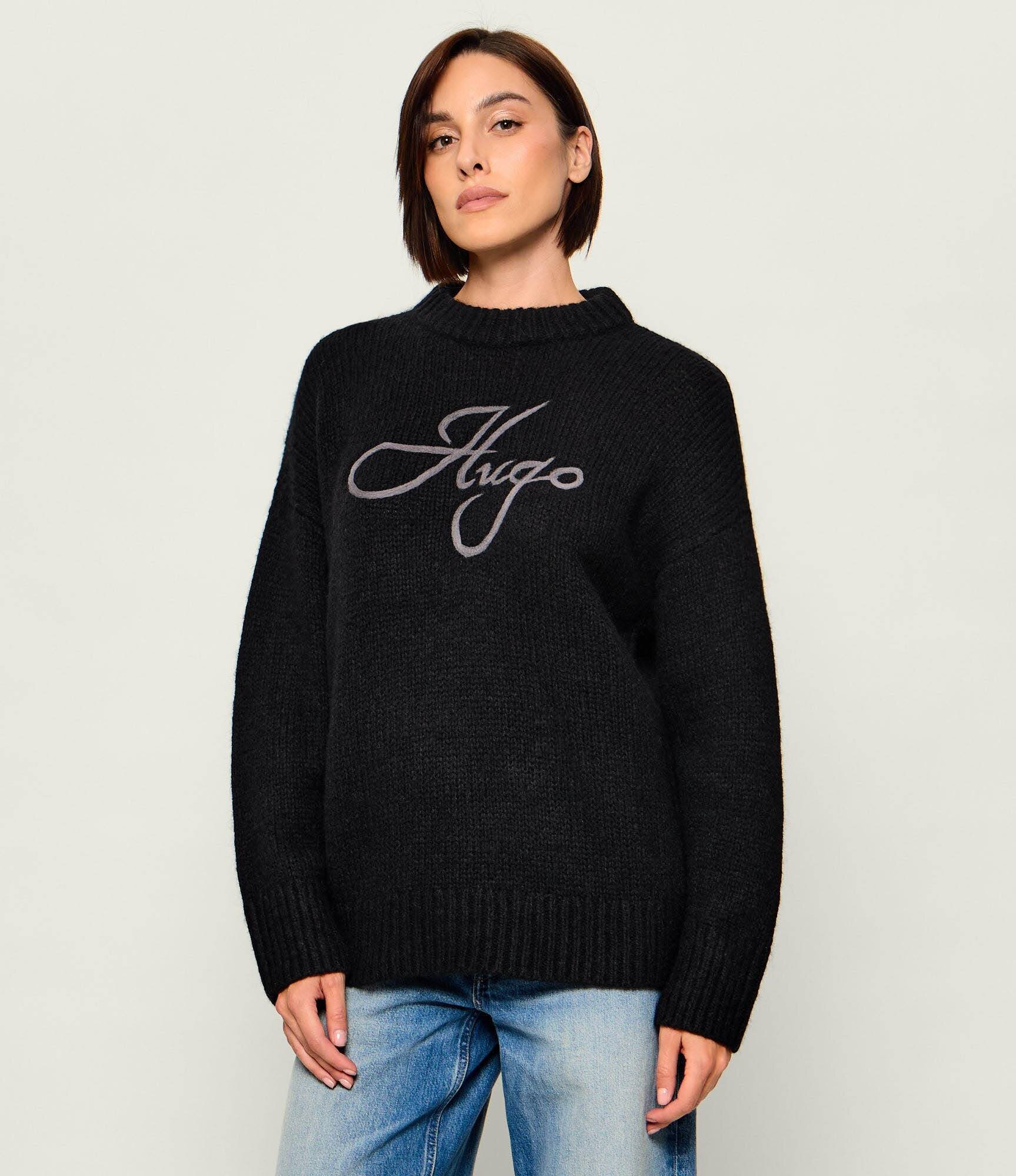 HUGO De lână pulover Sloguinny | Oversize fit