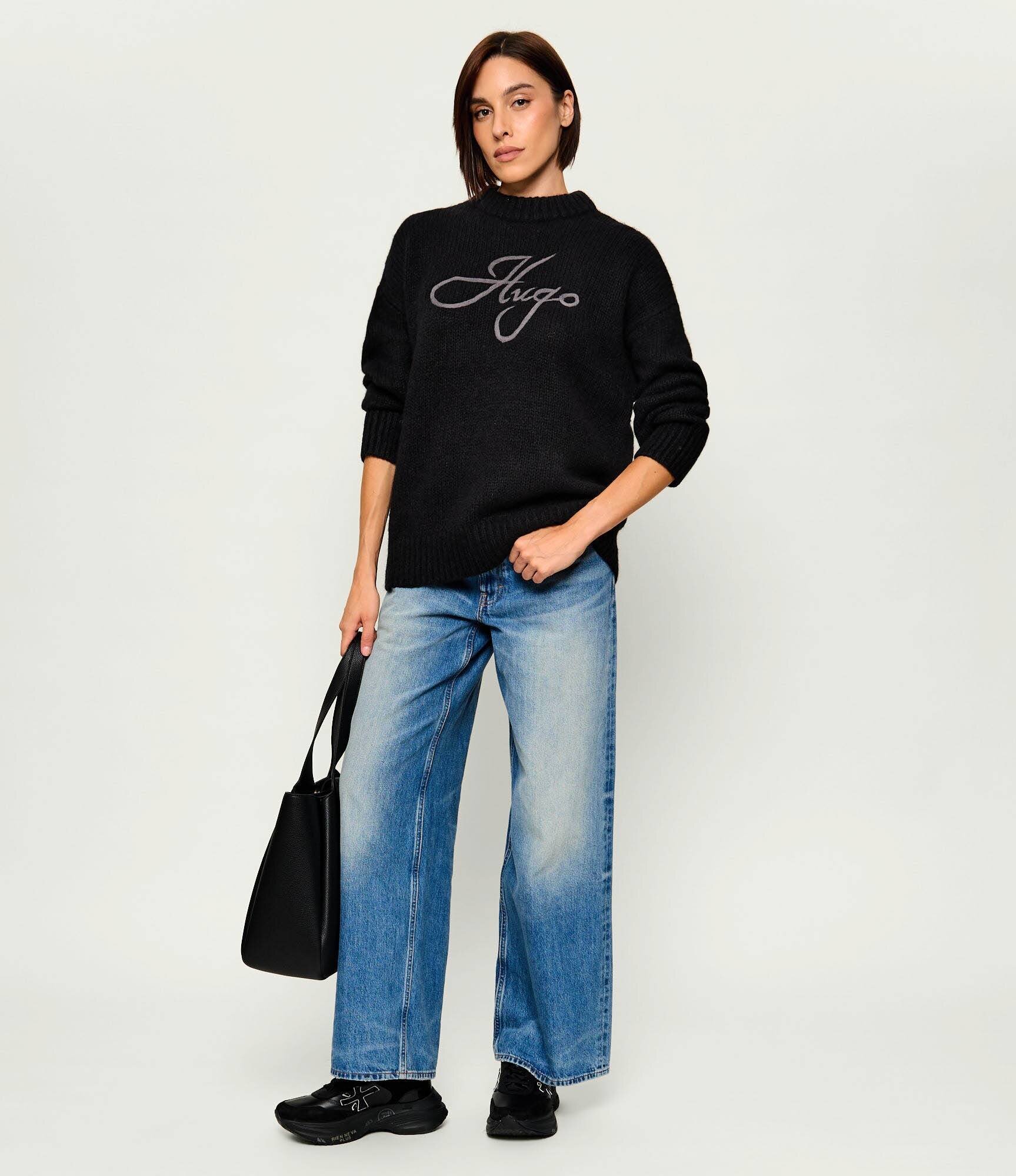 HUGO De lână pulover Sloguinny | Oversize fit