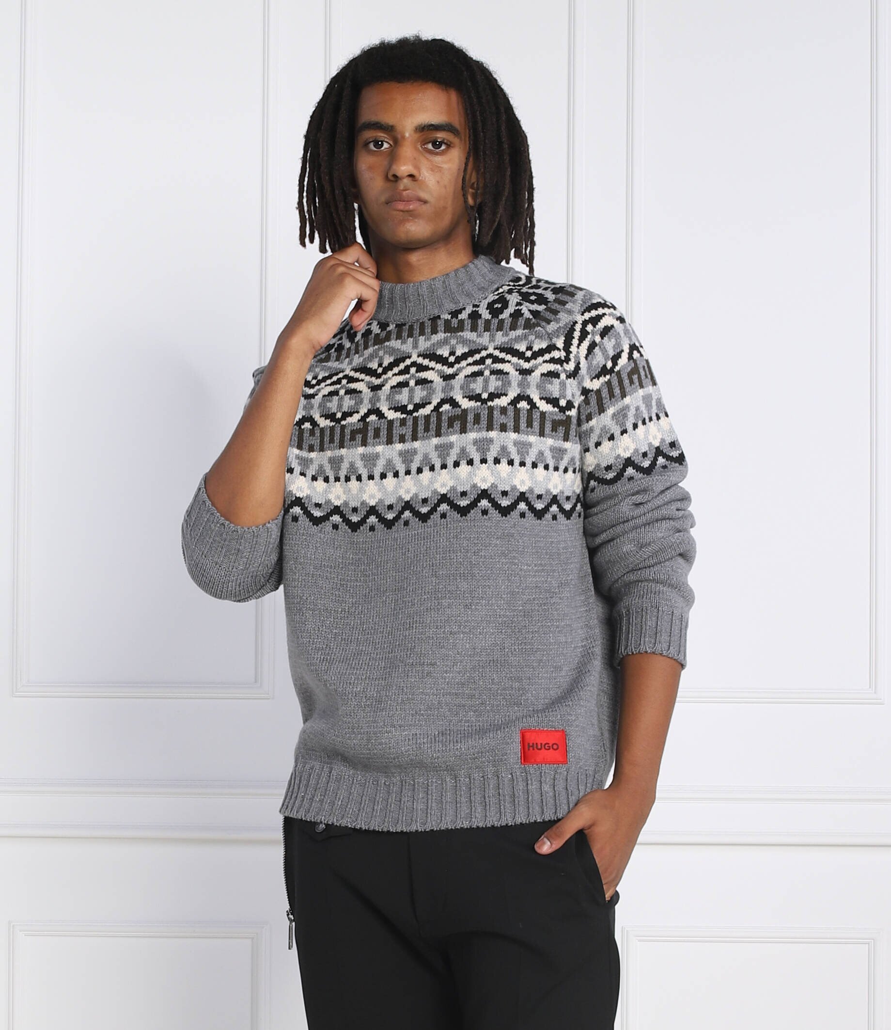 HUGO de lână pulover steenor | relaxed fit