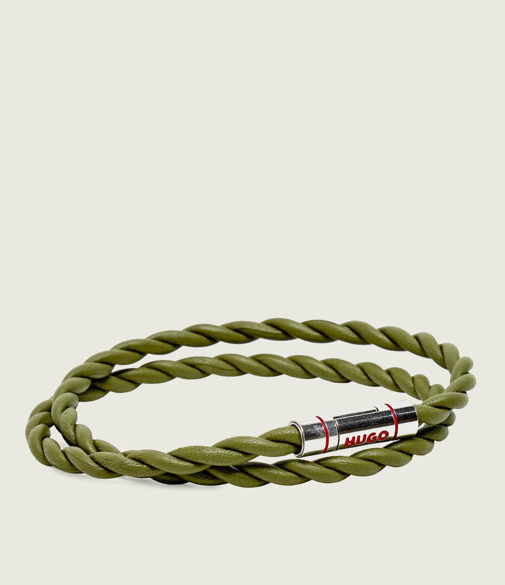 HUGO De piele brățară E-DOUBLEBRAID4-BRA