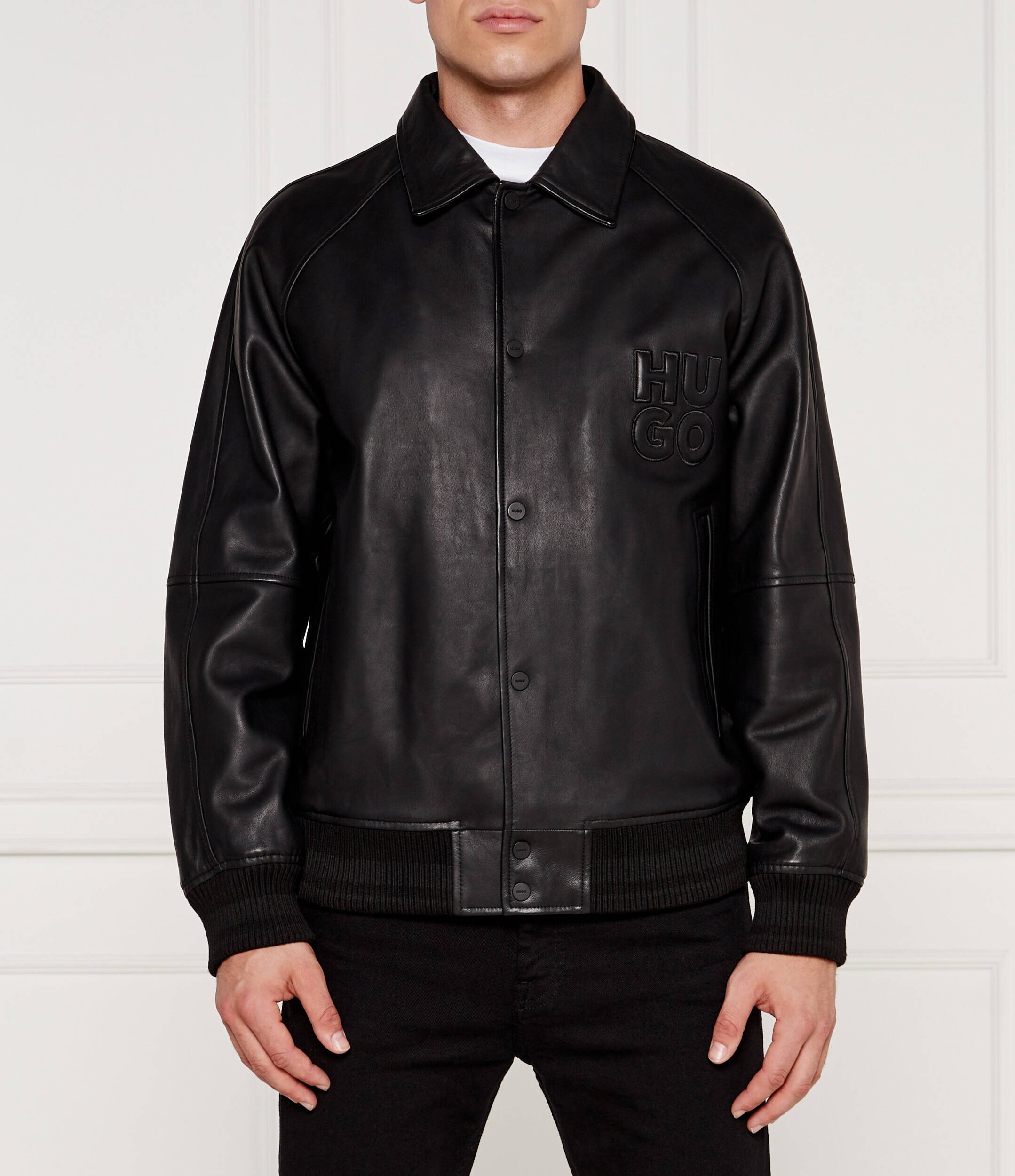 HUGO De piele geacă bomber Larston | Regular Fit