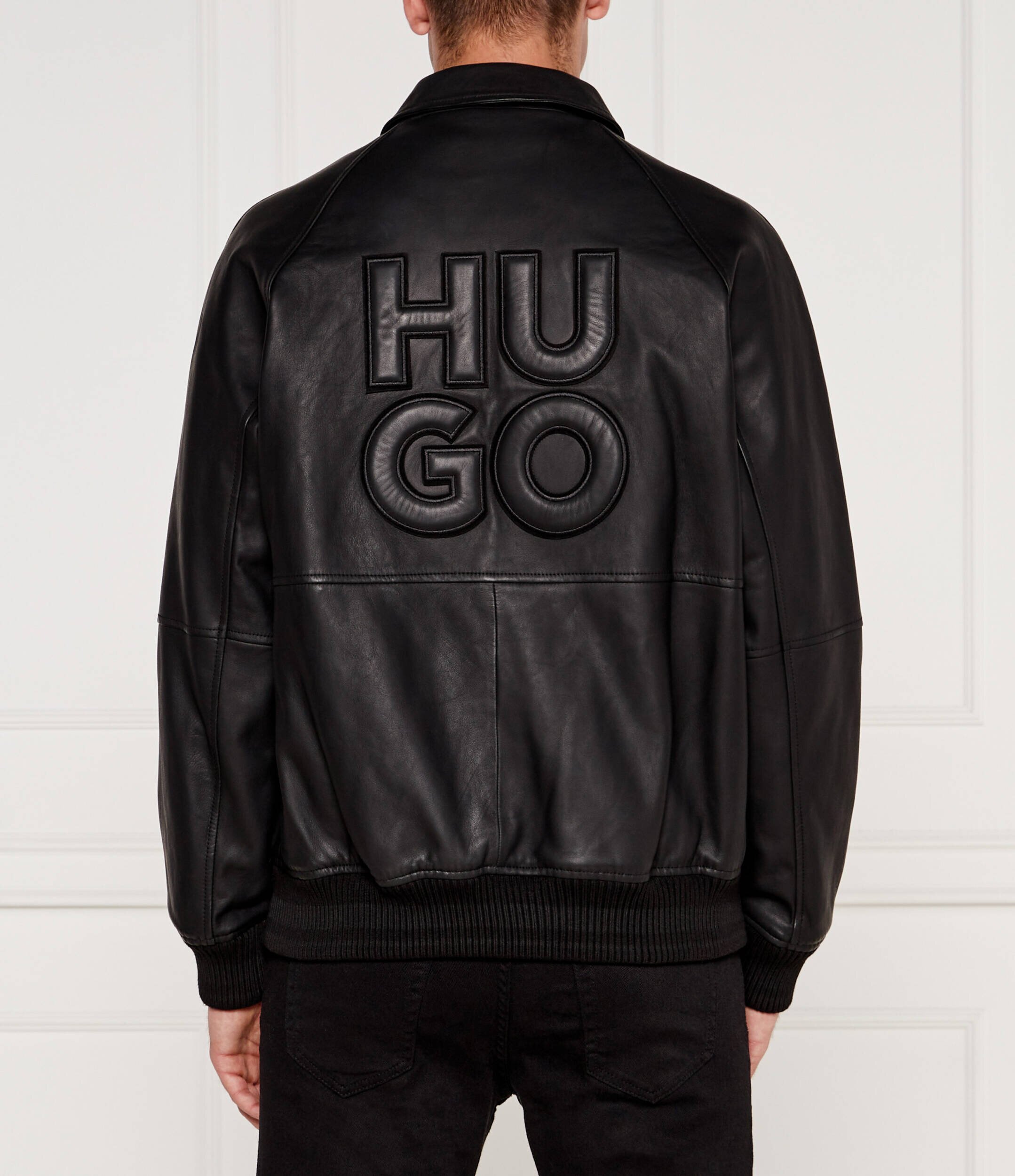HUGO De piele geacă bomber Larston | Regular Fit