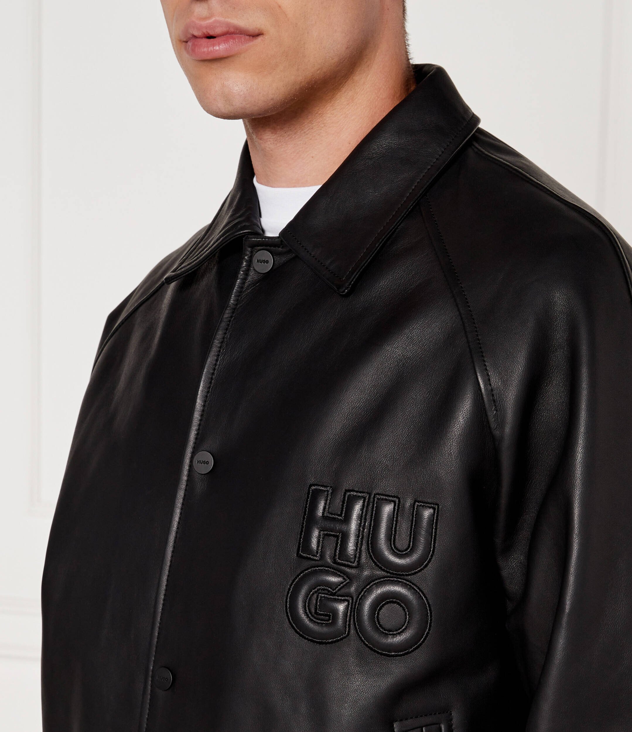 HUGO De piele geacă bomber Larston | Regular Fit