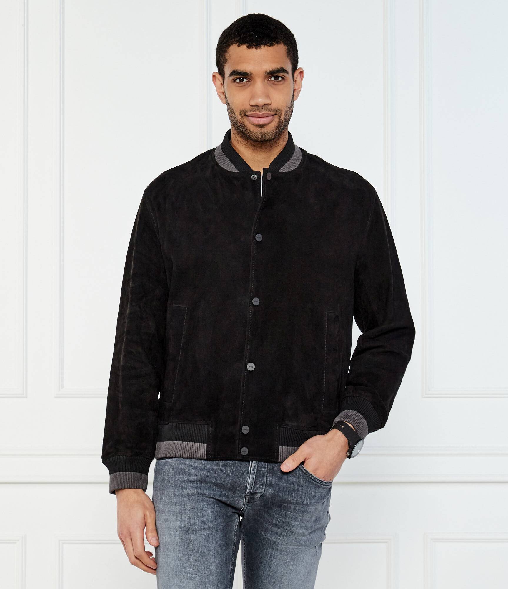 HUGO De piele geacă bomber Ledam | Loose fit