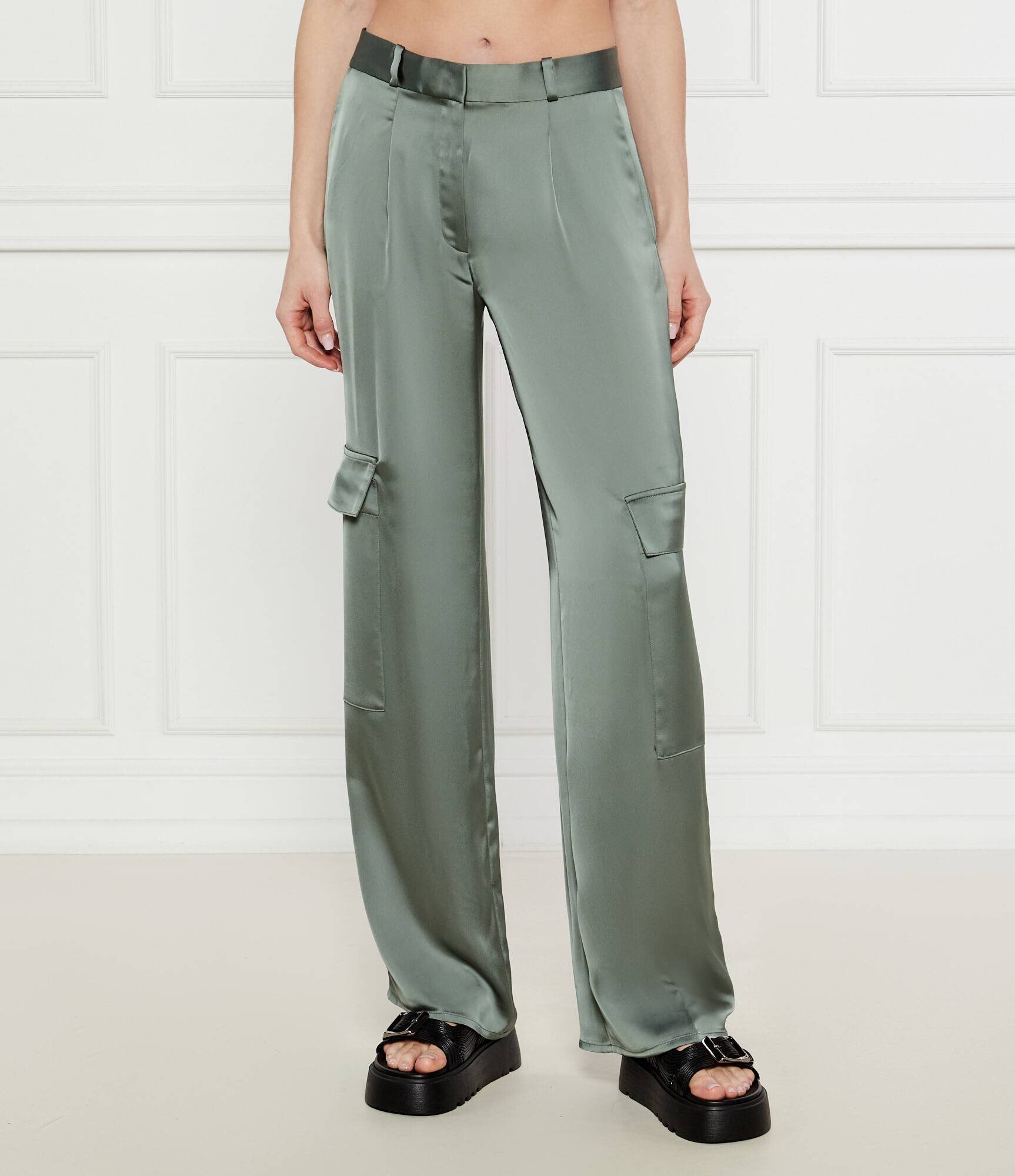 HUGO De satin pantaloni Hanira-1 | flare fit
