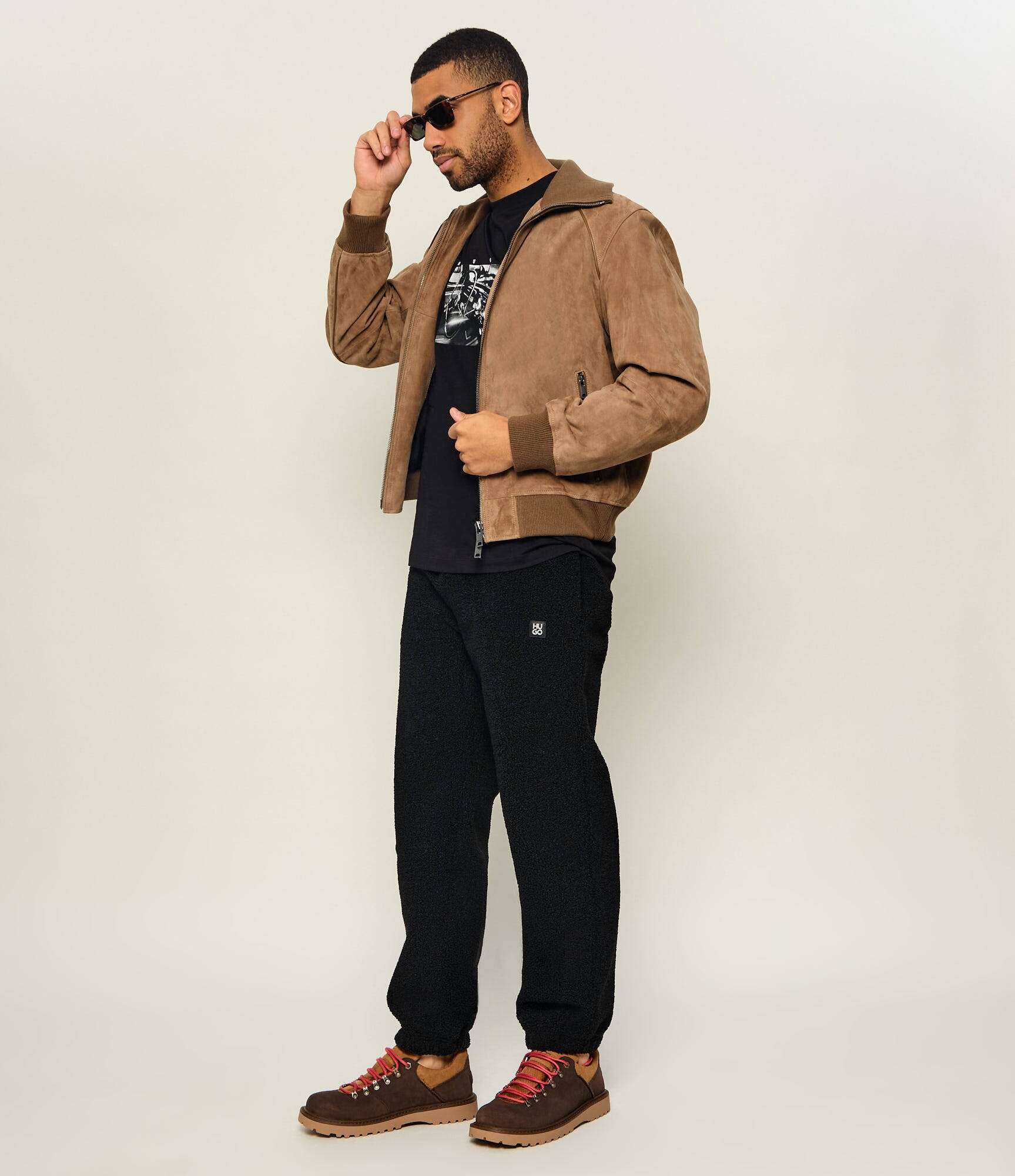 HUGO Din fleece pantaloni de trening Derypood | regular fit