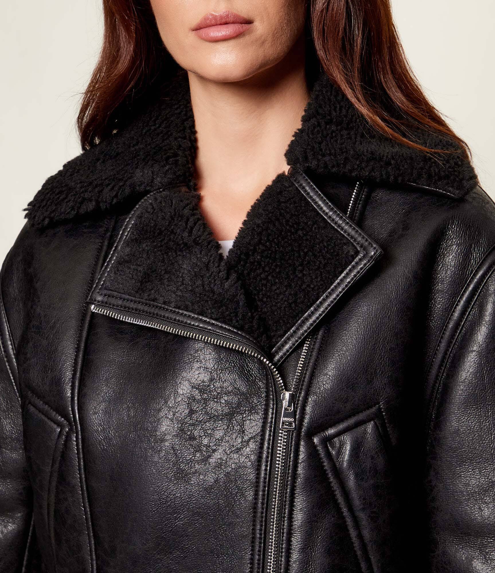 HUGO Geacă Anisse-1 | Oversize fit | shearling
