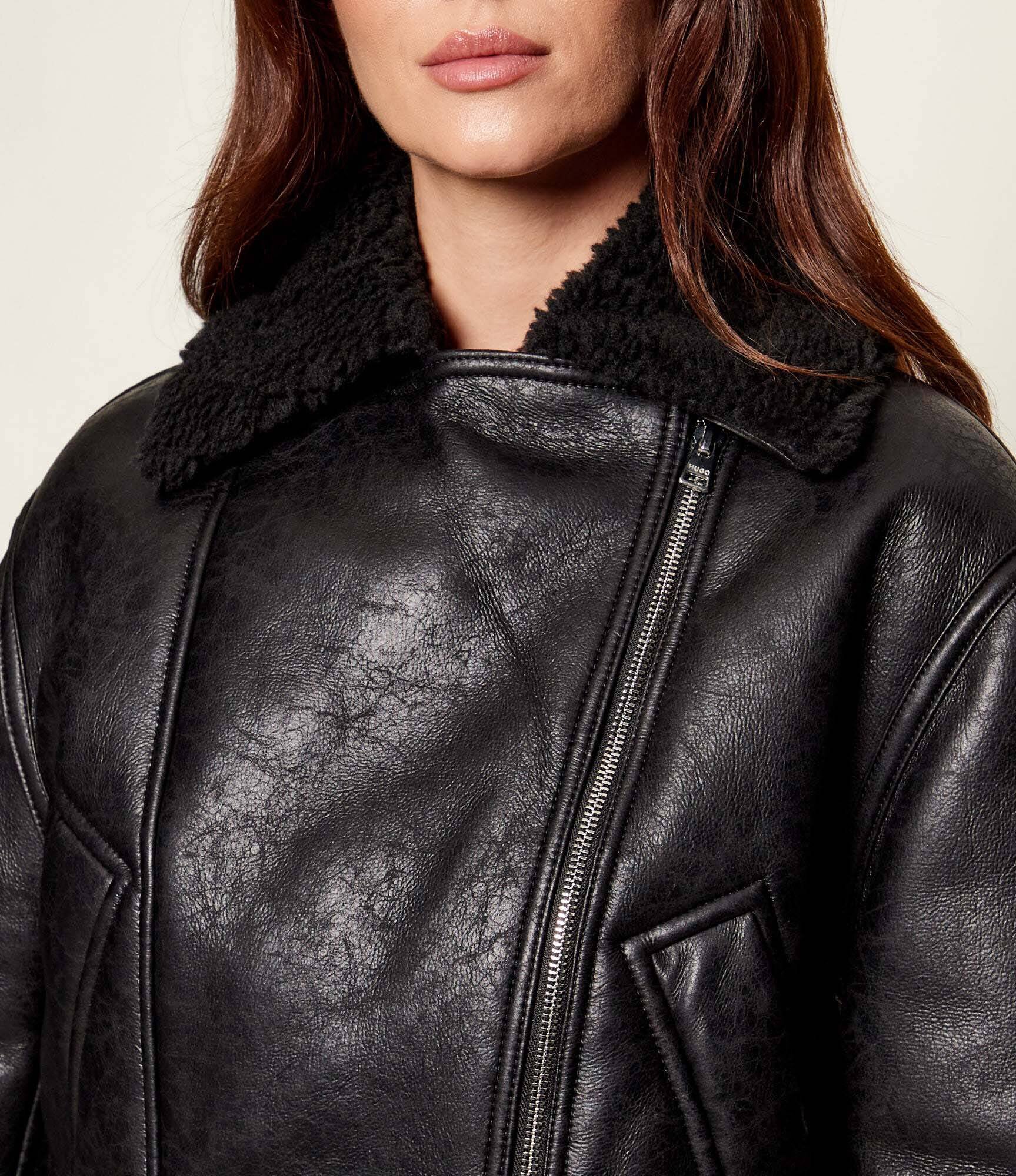 HUGO Geacă Anisse-1 | Oversize fit | shearling