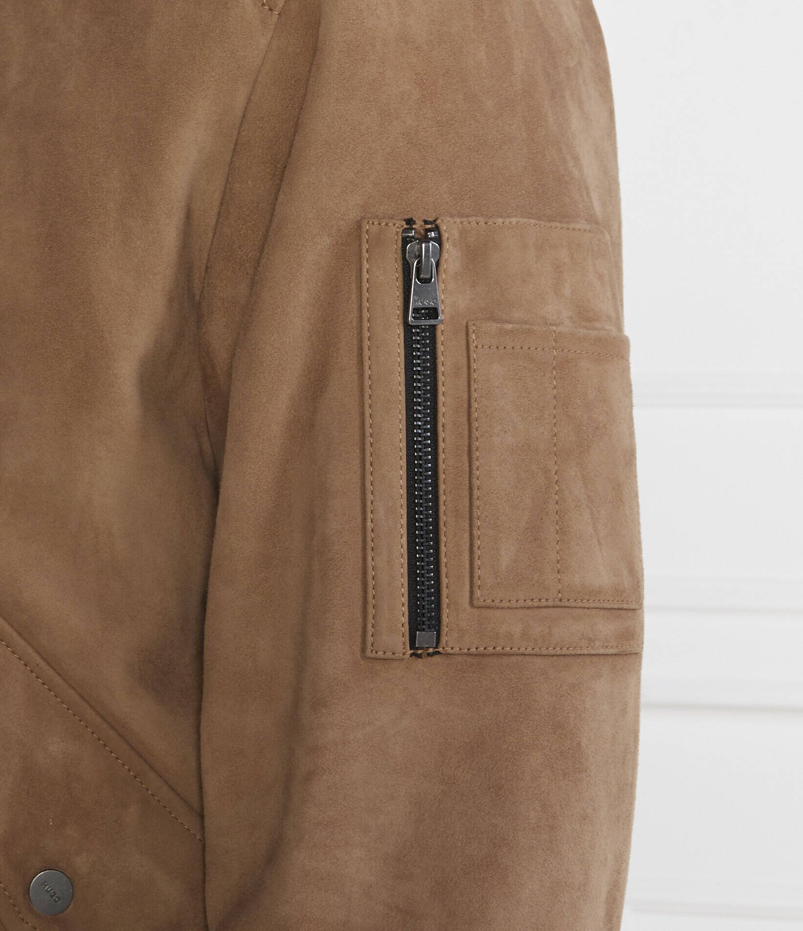HUGO Geacă bomber Leato | regular fit | piele întoarsă