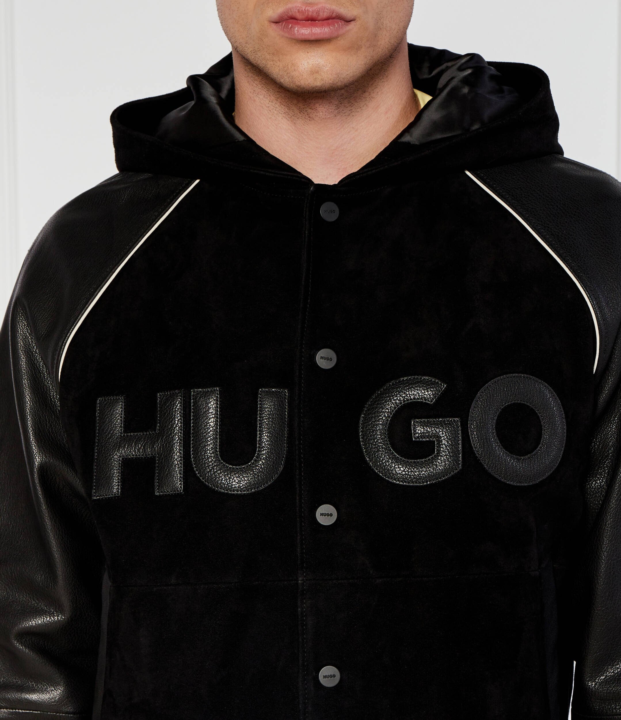 HUGO Geacă bomber Loder | regular fit | piele întoarsă