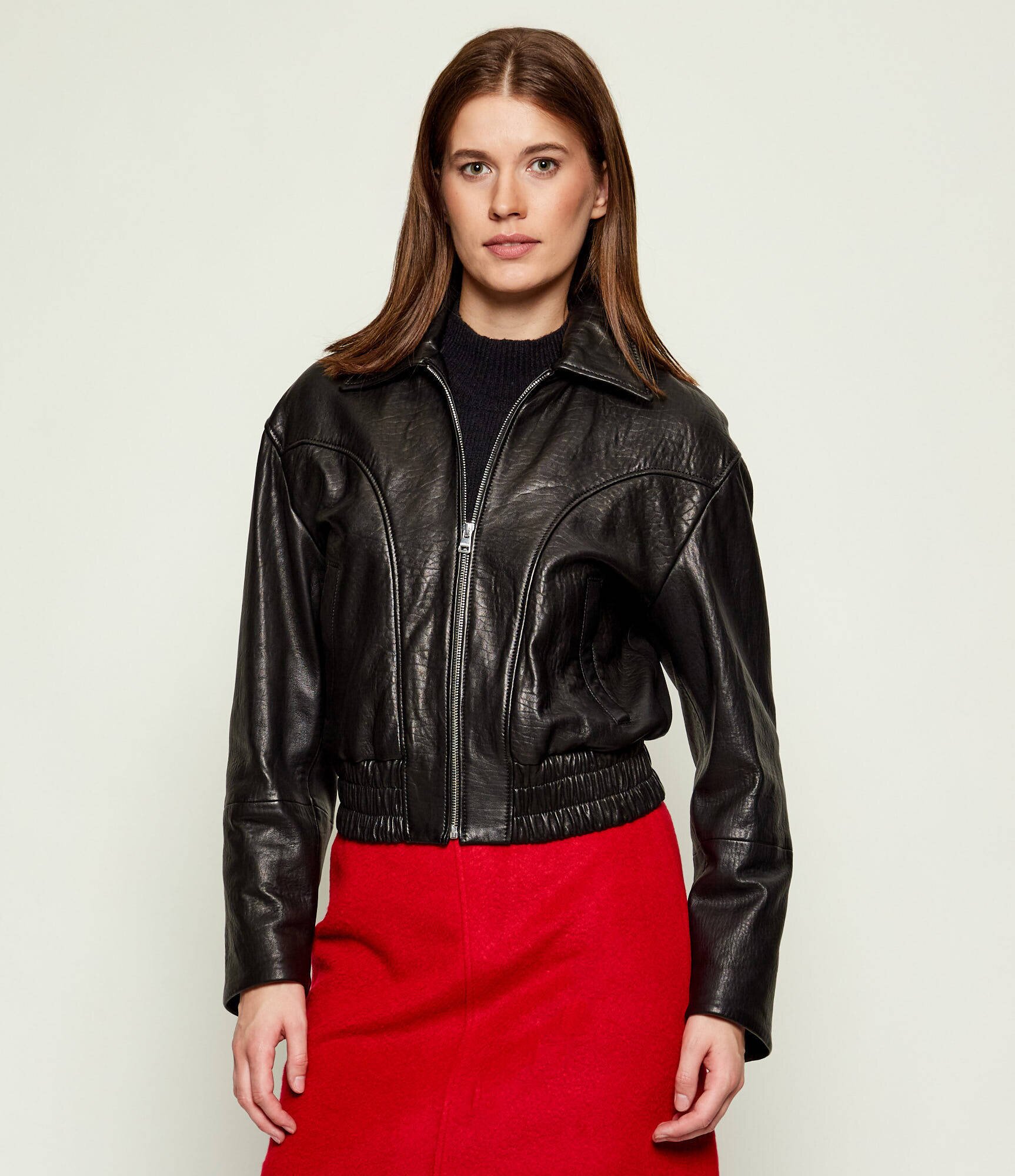 HUGO Geacă de piele bomber Limaos | regular fit