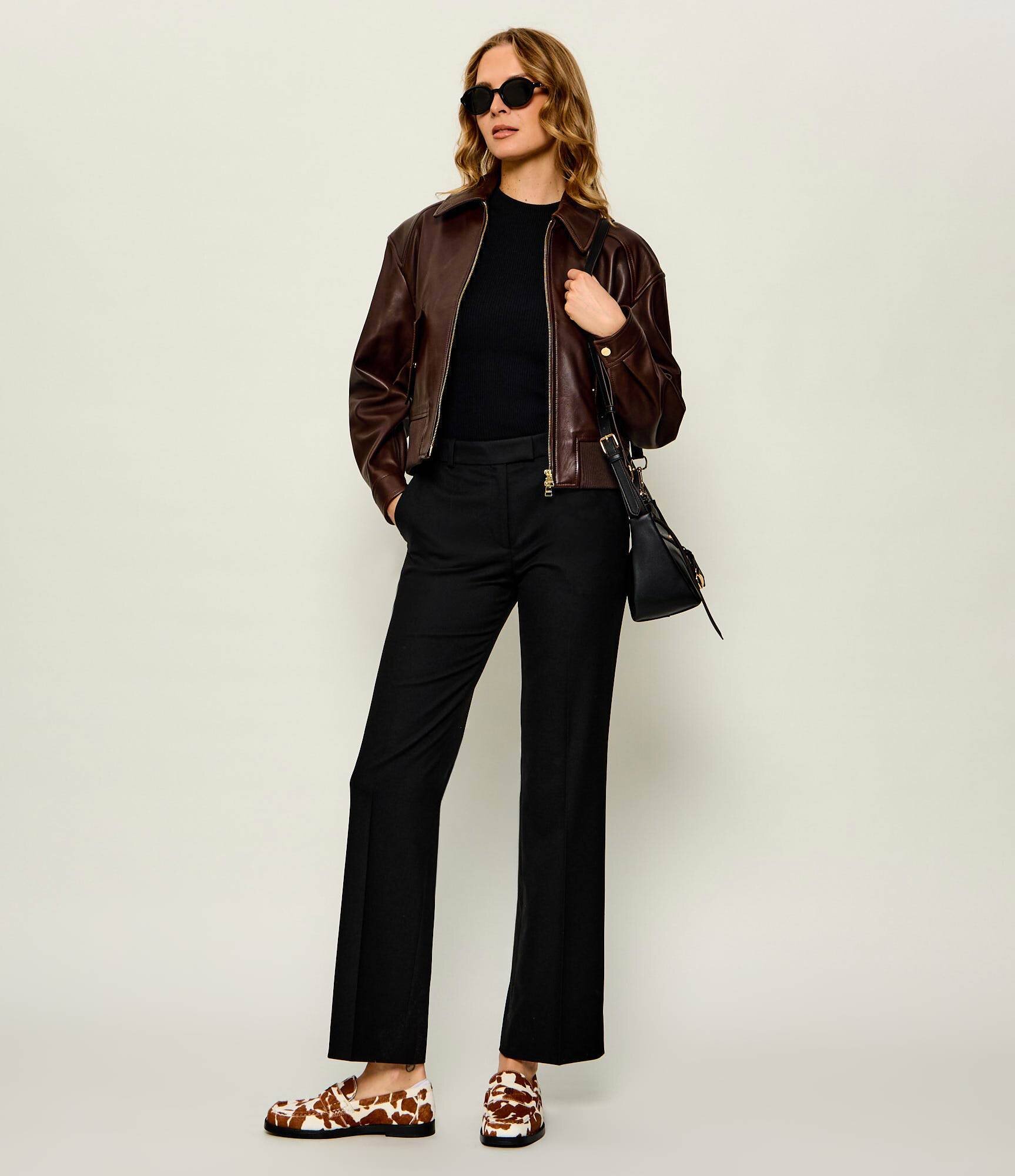 HUGO Geacă de piele Laceila | Cropped Fit