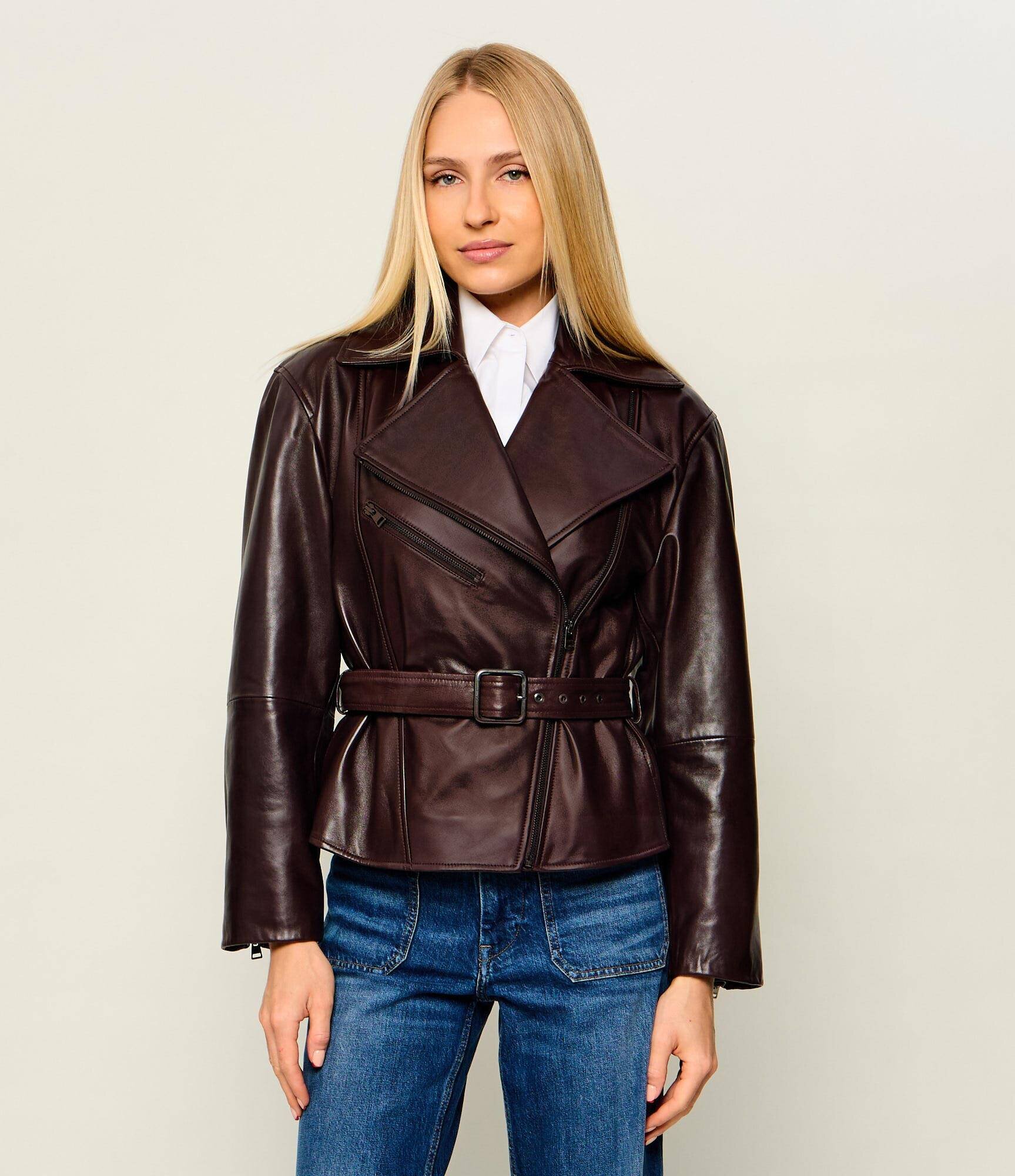 HUGO Geacă de piele Laurila | Oversize fit