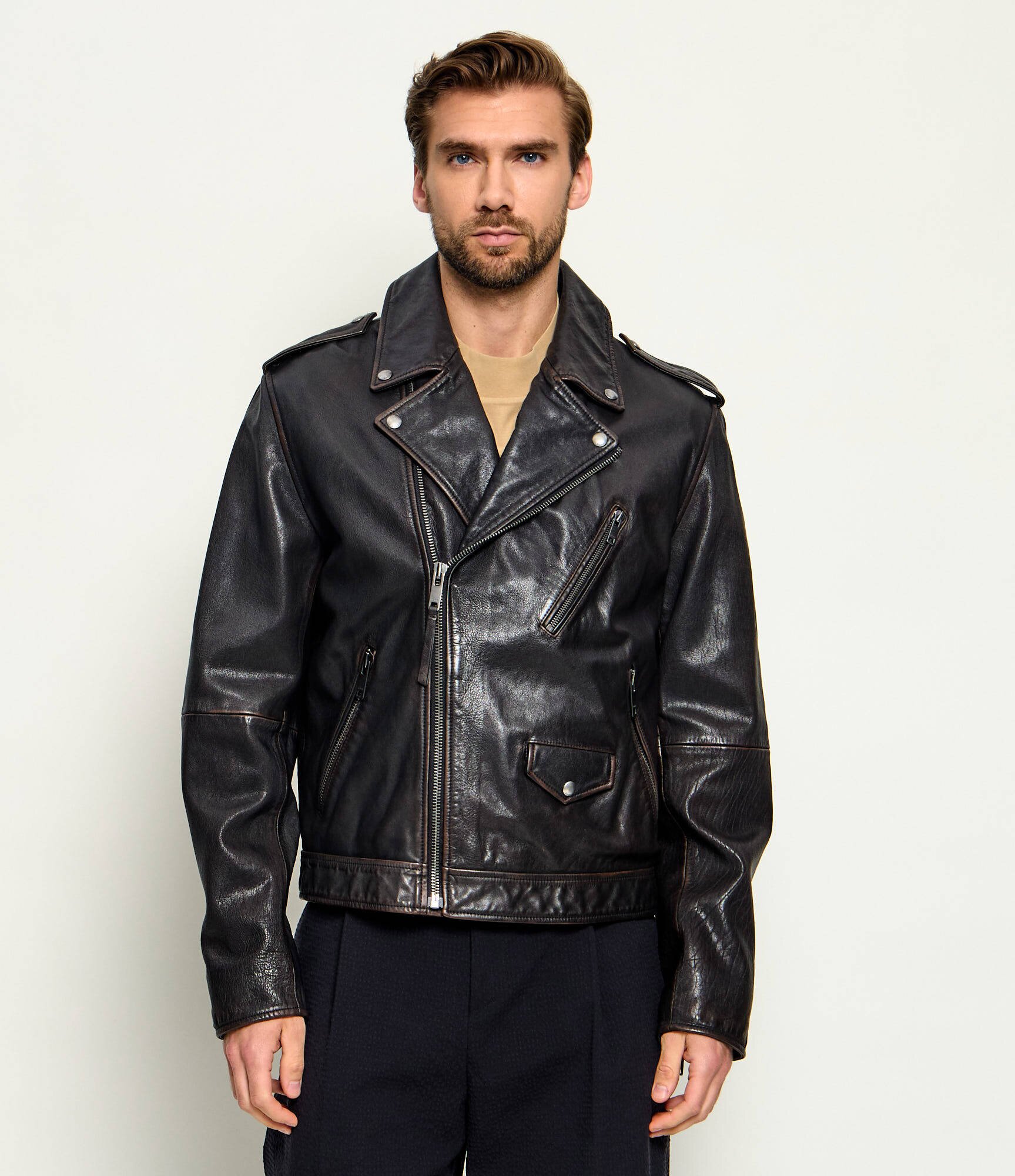HUGO Geacă de piele Levon | regular fit