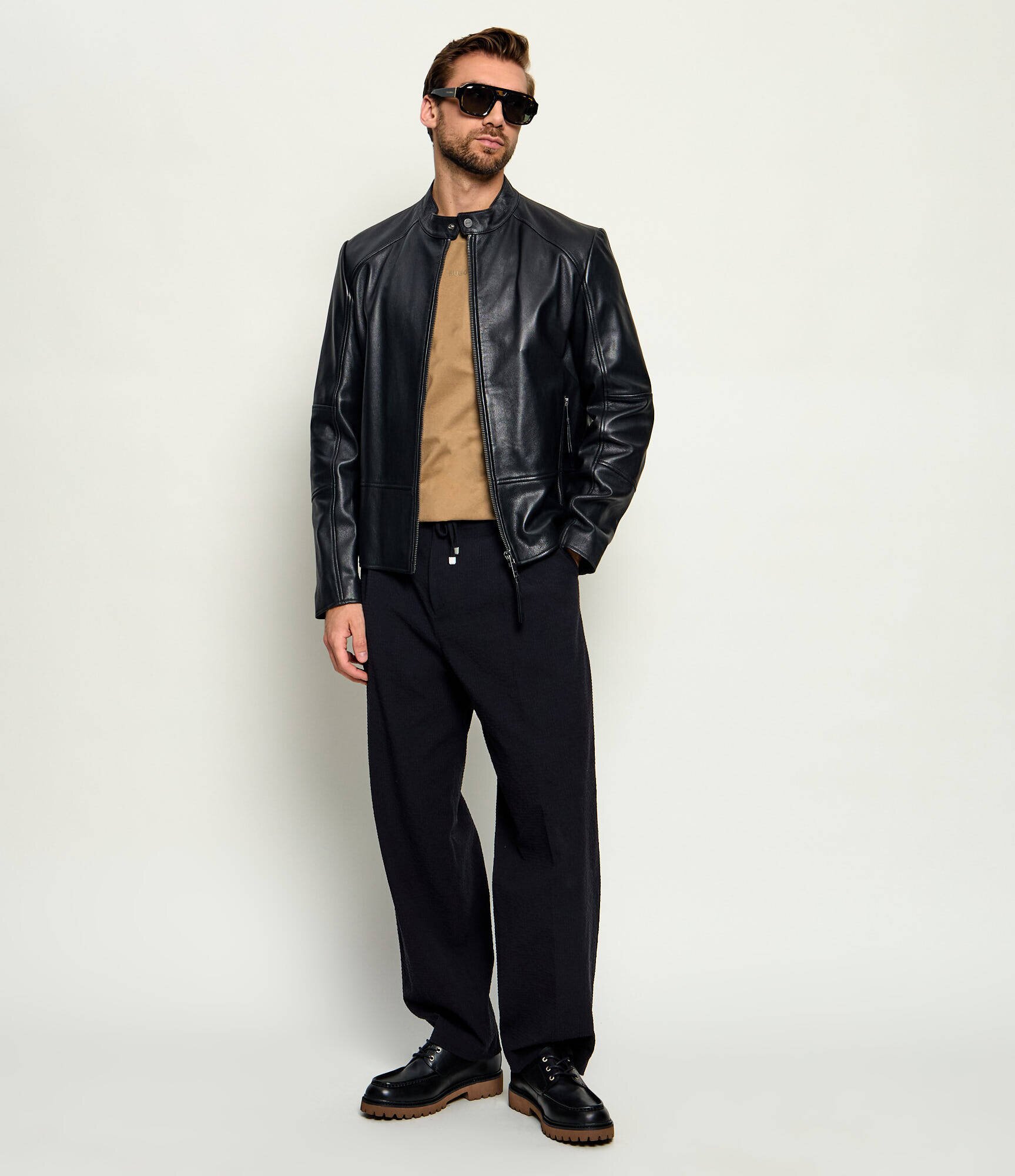 HUGO Geacă de piele Likos | Slim Fit