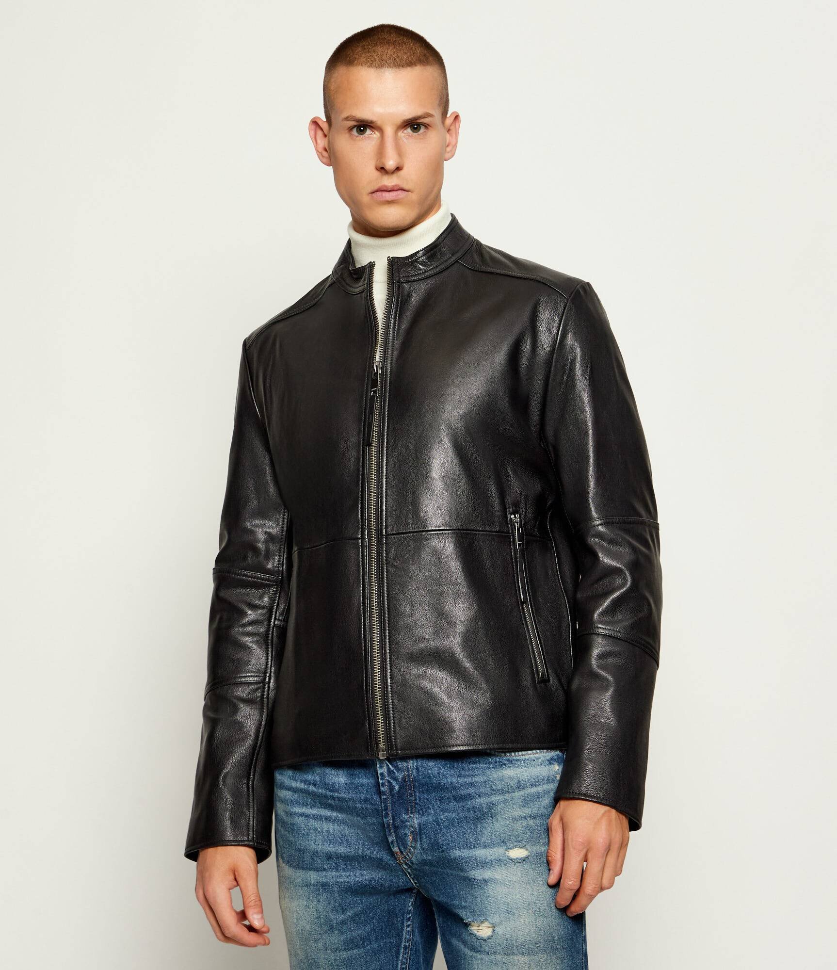 HUGO Geacă de piele Lokis-3 | Slim Fit