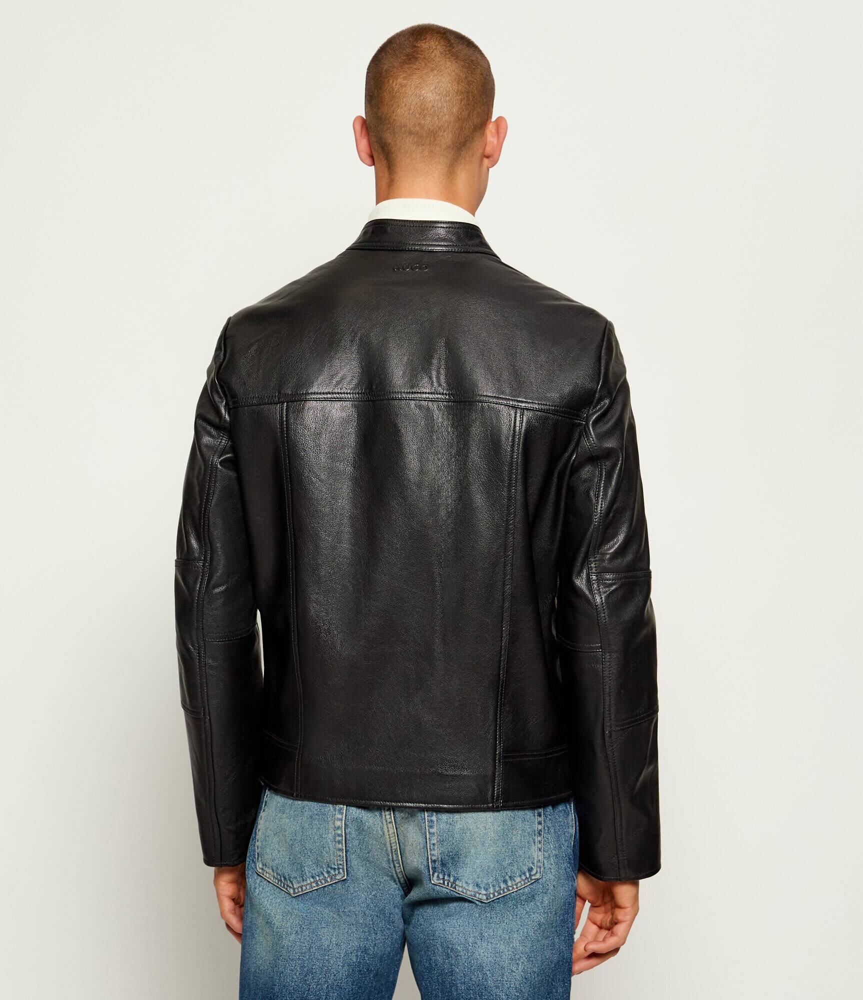 HUGO Geacă de piele Lokis-3 | Slim Fit