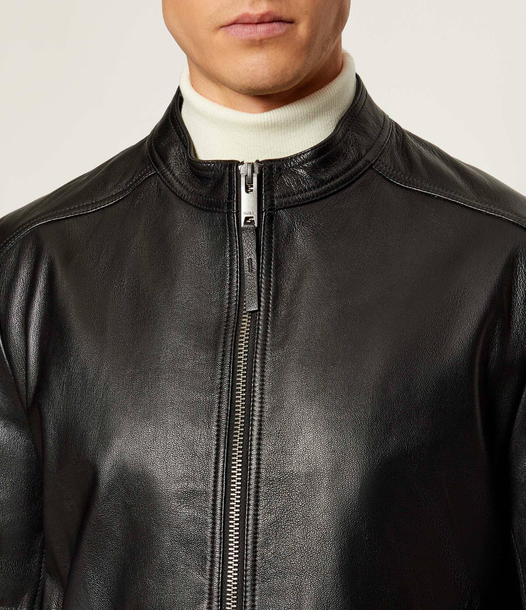 HUGO Geacă de piele Lokis-3 | Slim Fit